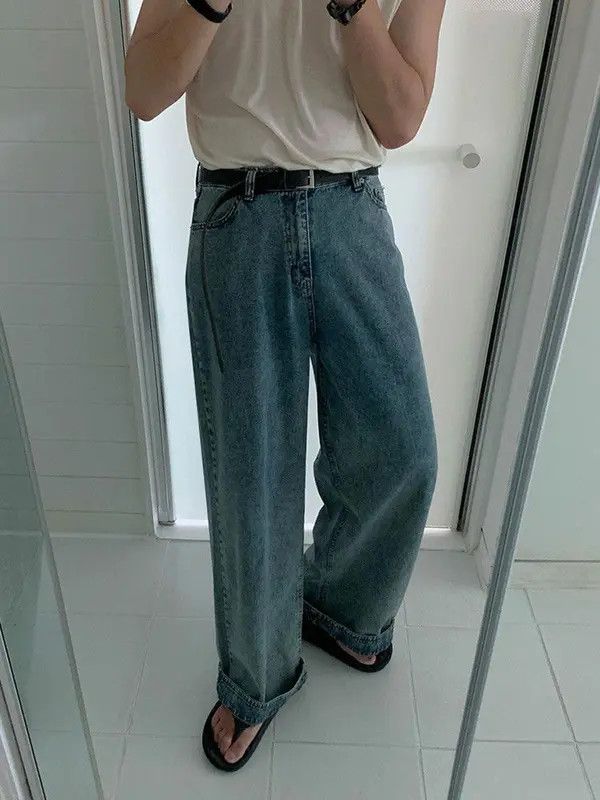 Other Blue Baggy Denim Jeans, Wide Leg Loose Jeans Size US 32 / EU 48 - 4 Thumbnail