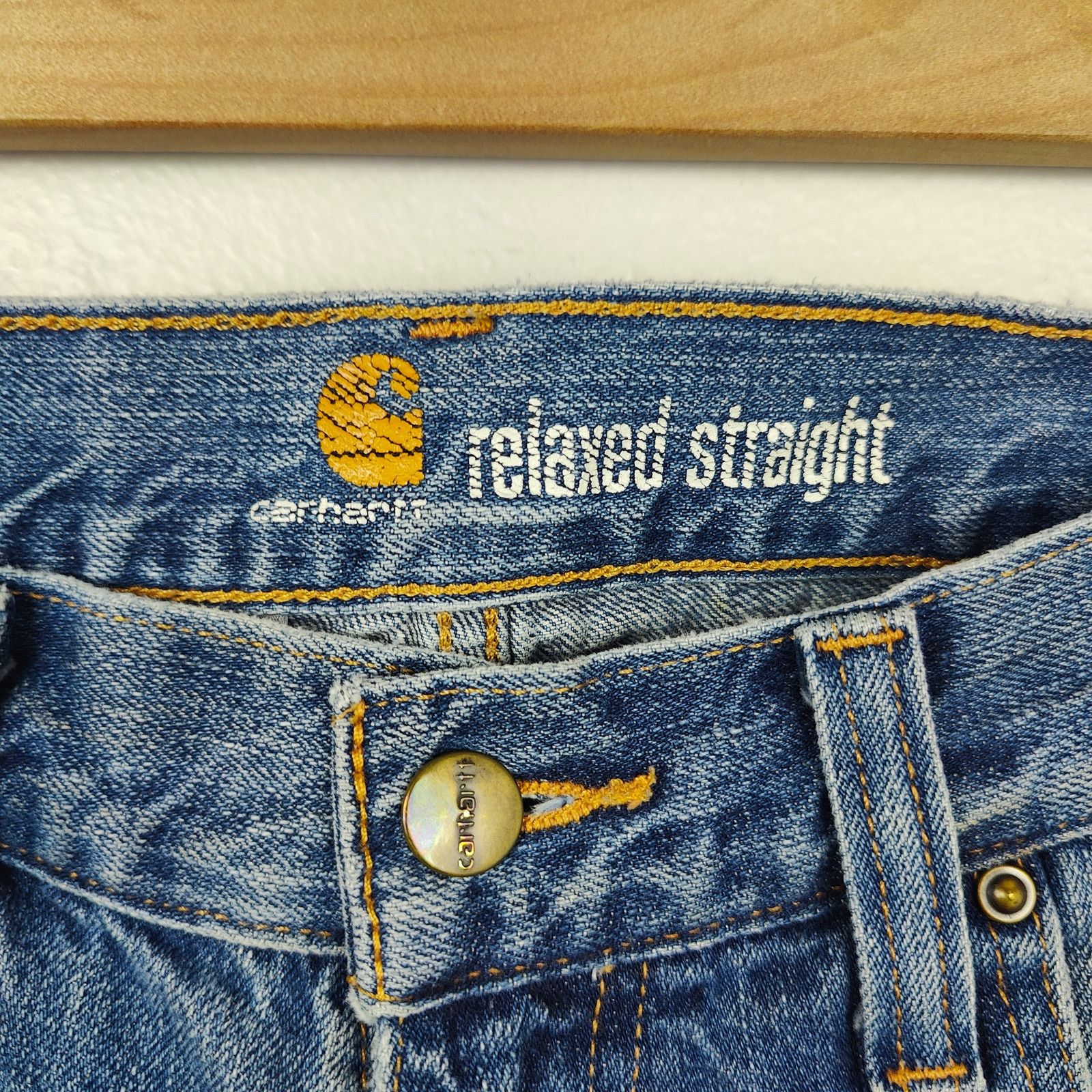 Carhartt Carhartt Relaxed Straight Jeans Mens 30x32 Medium Wash Size US 30 / EU 46 - 7 Thumbnail