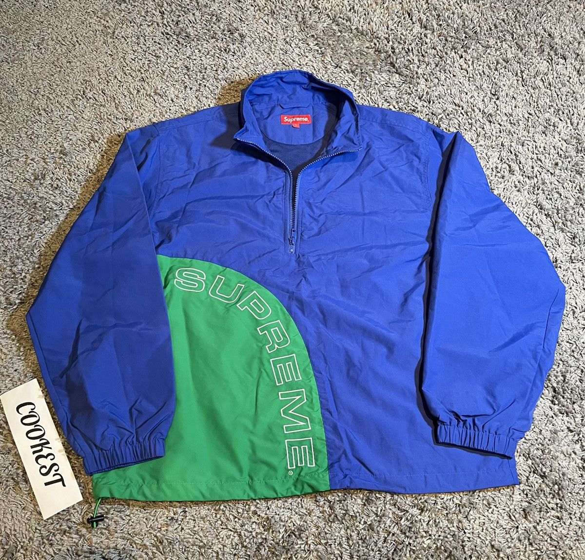 Supreme 2018SS Supreme Corner Arc Half Zip Pullover Jacket Blue | Grailed