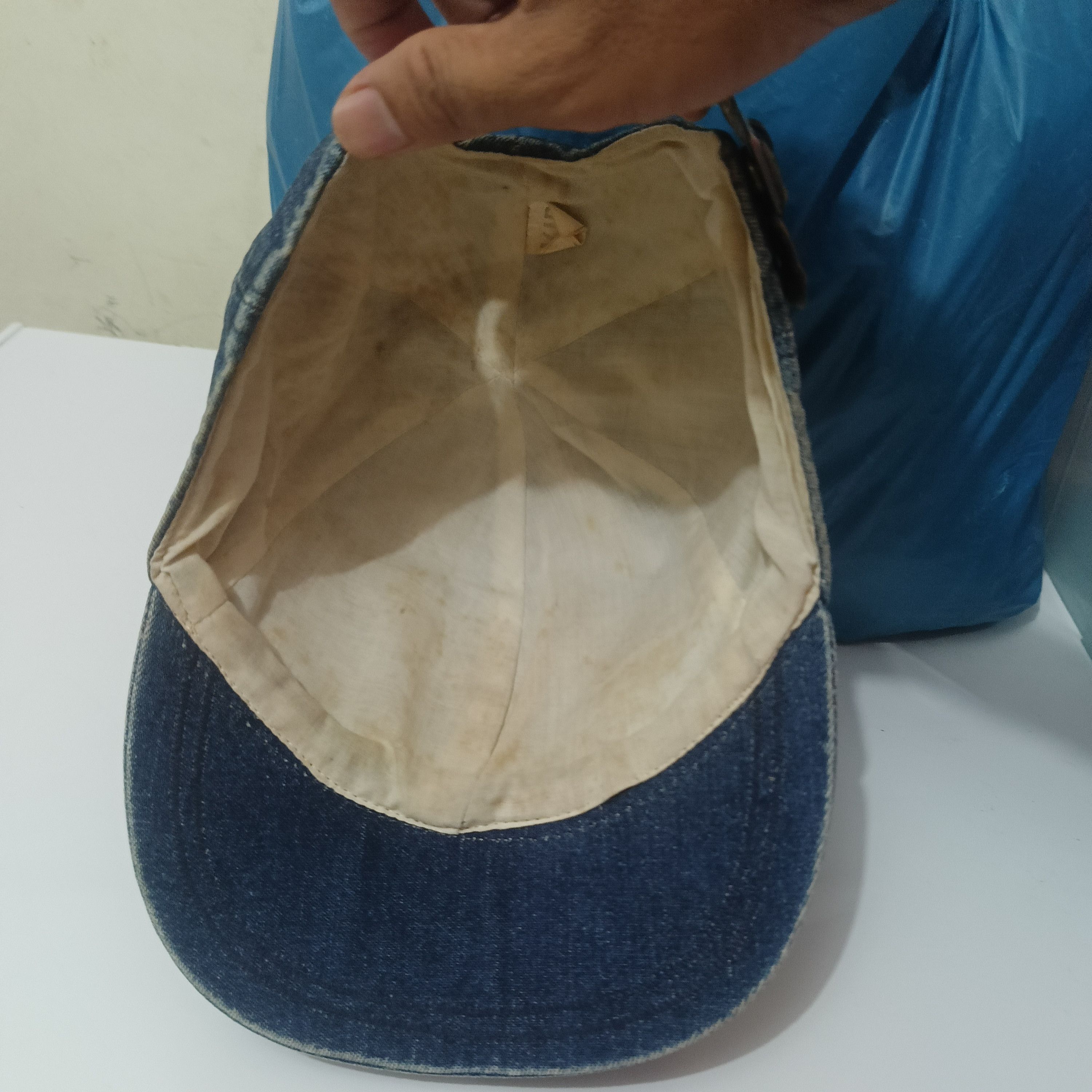 Japanese Brand × Vintage Japanese cap V.I.P. Style denim rare design distressed cap Size ONE SIZE - 7 Thumbnail