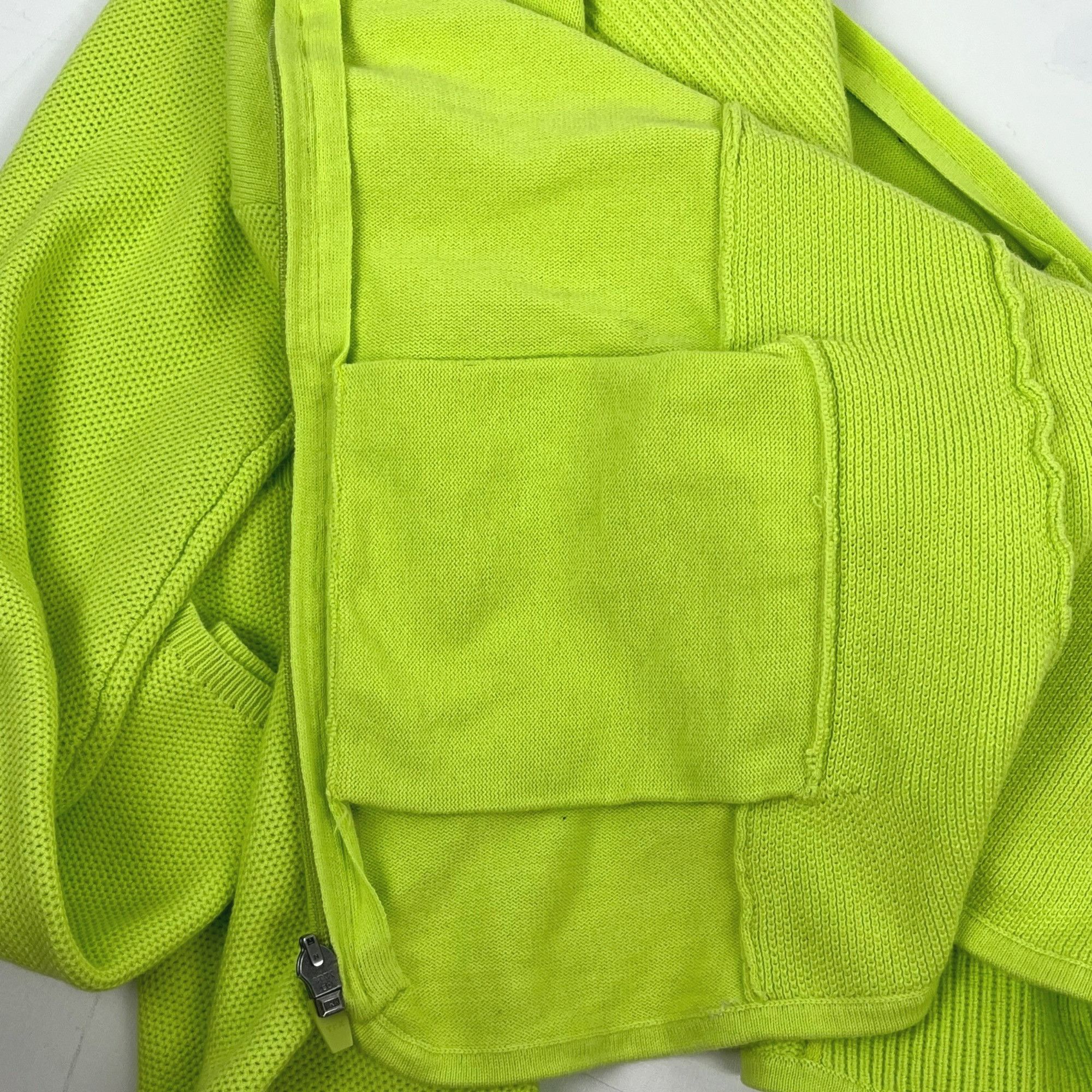 Other Title Nine Lightweight Full-Zip Sweater Lime-Green V-Neck Sz Size M / US 6-8 / IT 42-44 - 5 Thumbnail