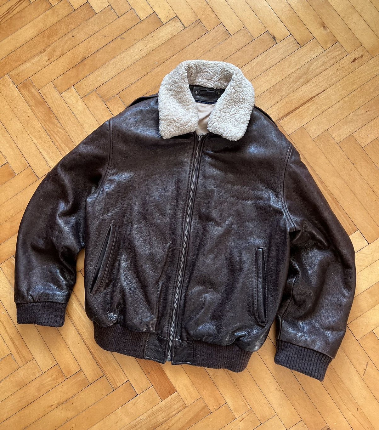 Vintage Vintage Leather Flight Pilot Bomber Jacket Avirex style Size US XL / EU 56 / 4 - 3 Thumbnail