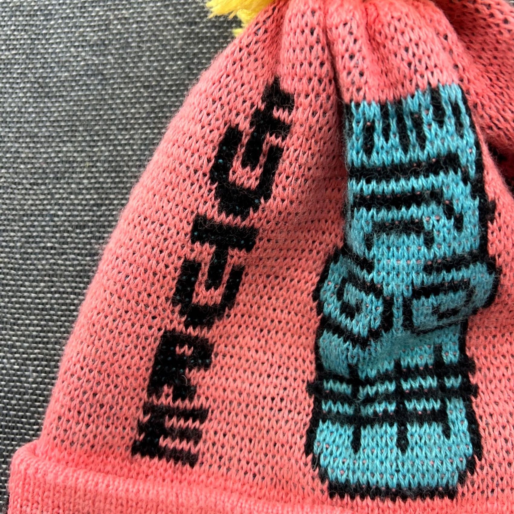 O'Neill VINTAGE O'Neill Beanie Hat One Size Future Shock Snowboard Ski Pink Pom Pom Size ONE SIZE - 2 Thumbnail