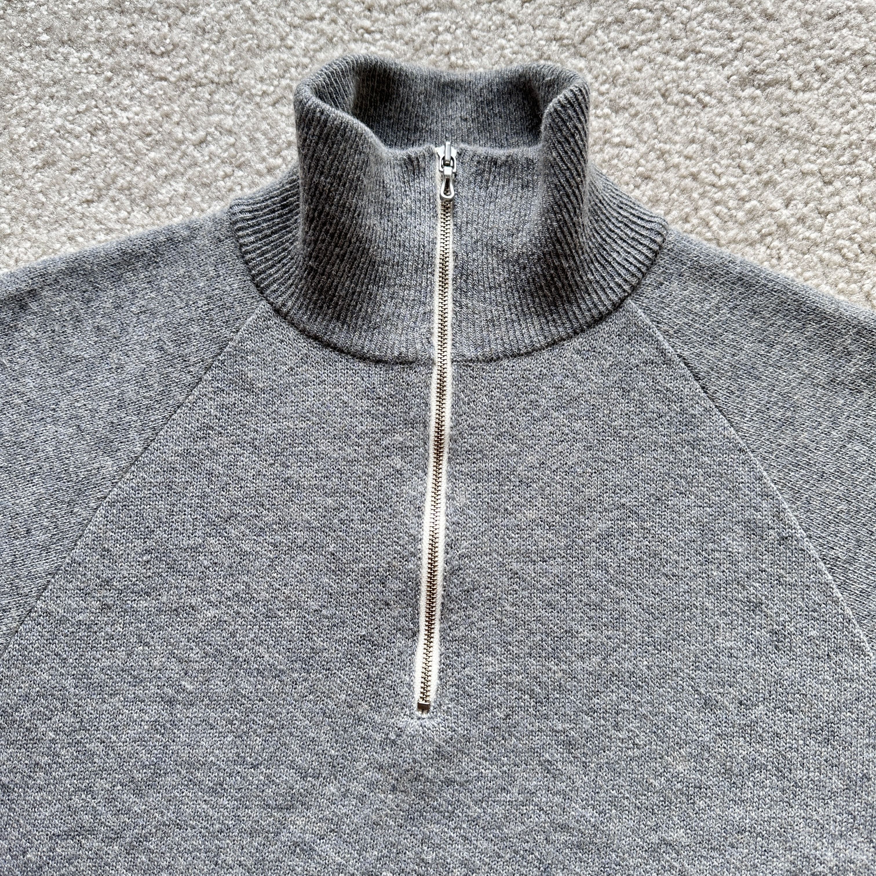 Batoner Batoner 100% Camel Knit Sweater Grey 1/2 Zip Collared Zip Up Size US M / EU 48-50 / 2 - 3 Thumbnail