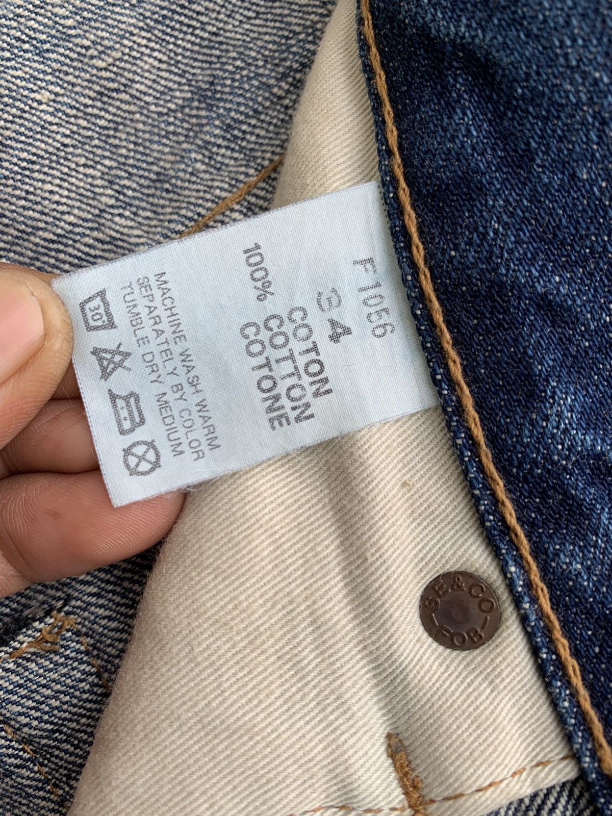 FOB Factory Vintage FOB Factory Torn Patch Jeans Distressed Size US 33 - 14 Thumbnail
