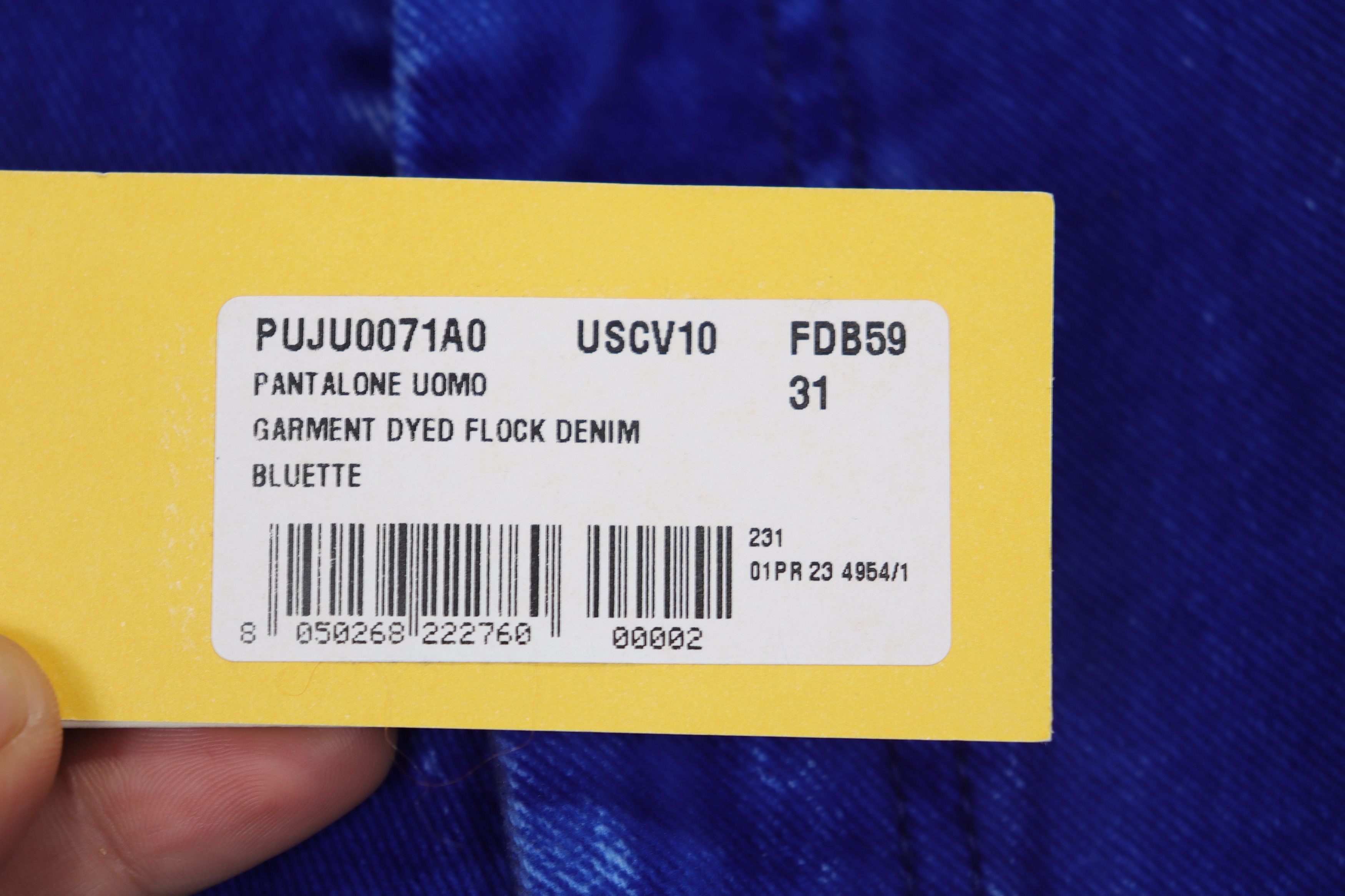 Marni o1rshd11223 Garment Dyed Flock Denim in Blue Size US 31 - 8 Thumbnail
