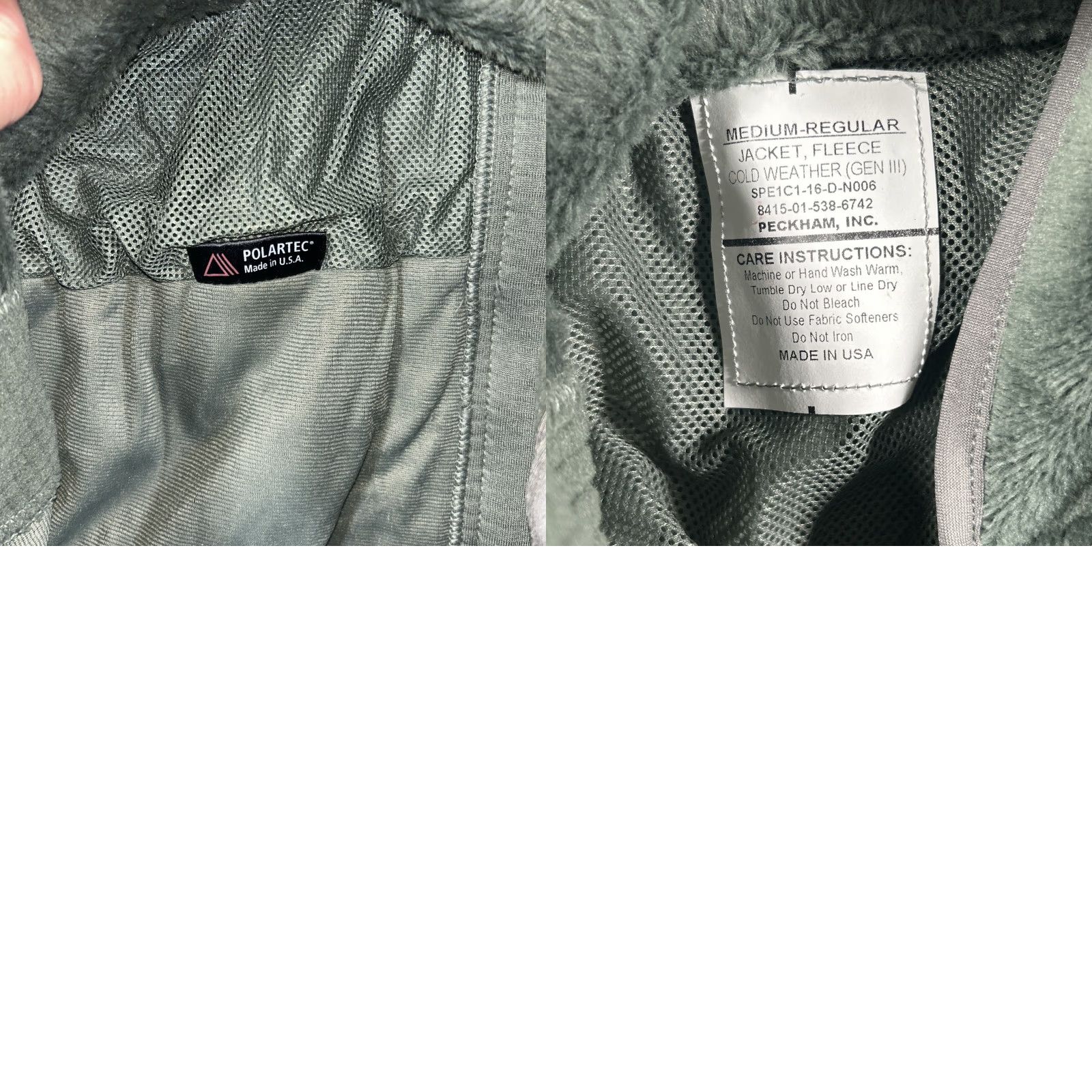 Vintage Polartec Gen III Mens Cold Weather Jacket Green Solid Full Zip M Reg Fleece Size US M / EU 48-50 / 2 - 8 Thumbnail