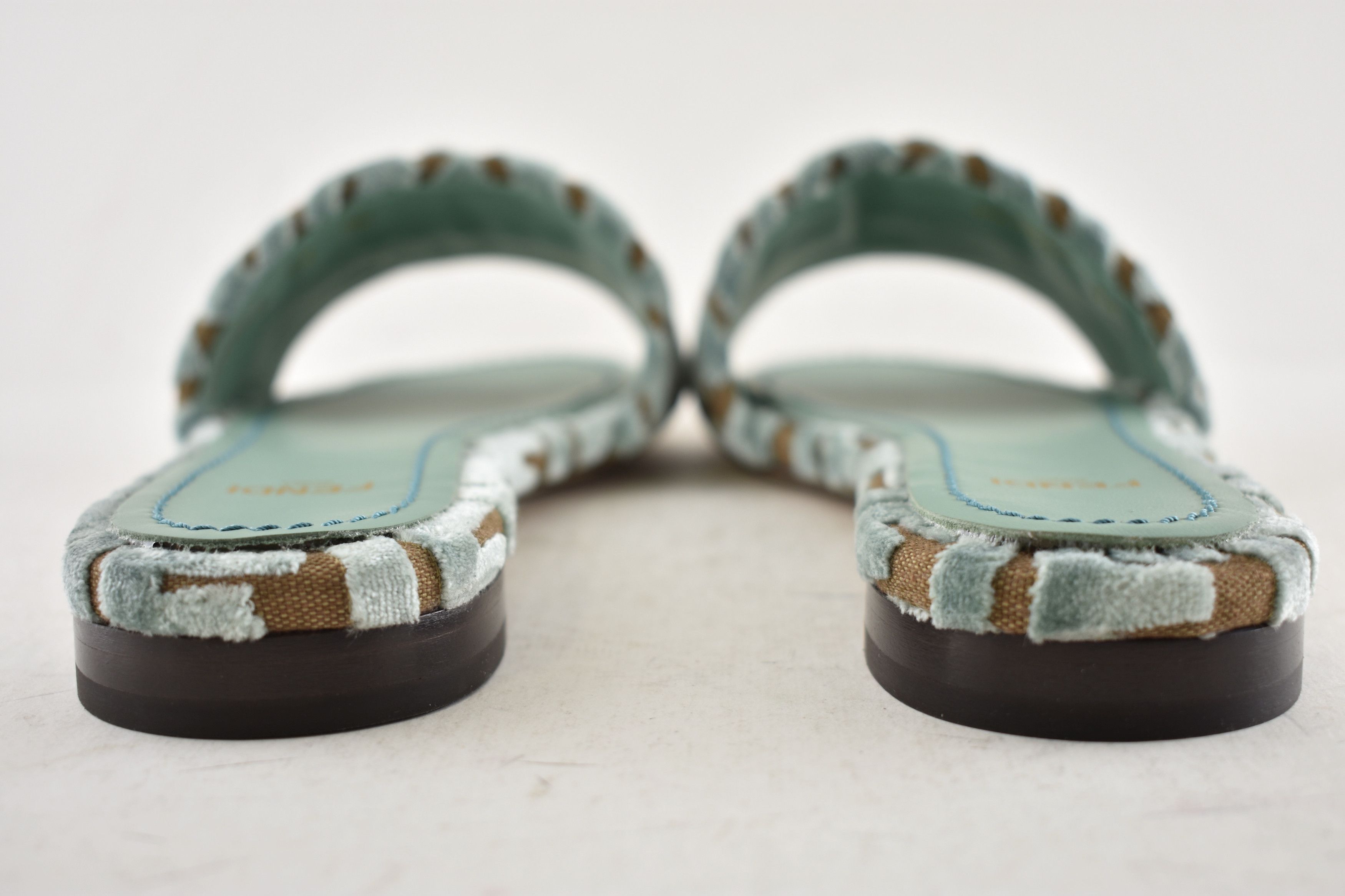 Fendi Fendi Sunshine Velvet FF Logo Slide Flat Flip Flop Sandal 37 Size US 7 / IT 37 - 14 Thumbnail