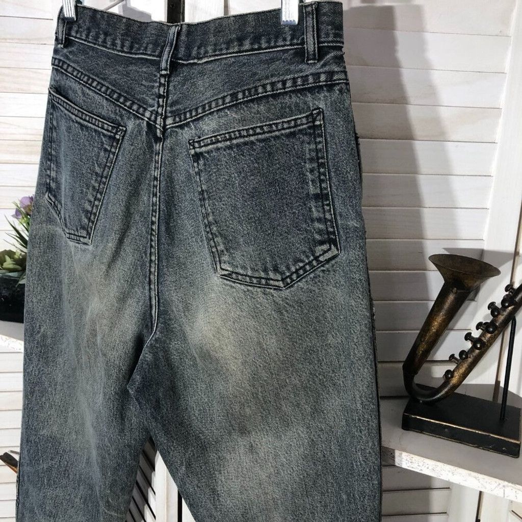 Vintage Y2K cotton jeans high waist wide legs acid wash dark blue 10 Size 32" / US 10 / IT 46 - 5 Thumbnail