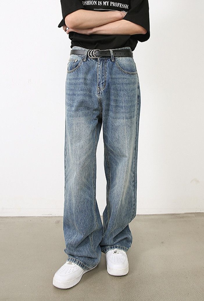 Japanese Brand × Jean Men's washed retro straight casual jeans Size US 32 / EU 48 - 3 Thumbnail