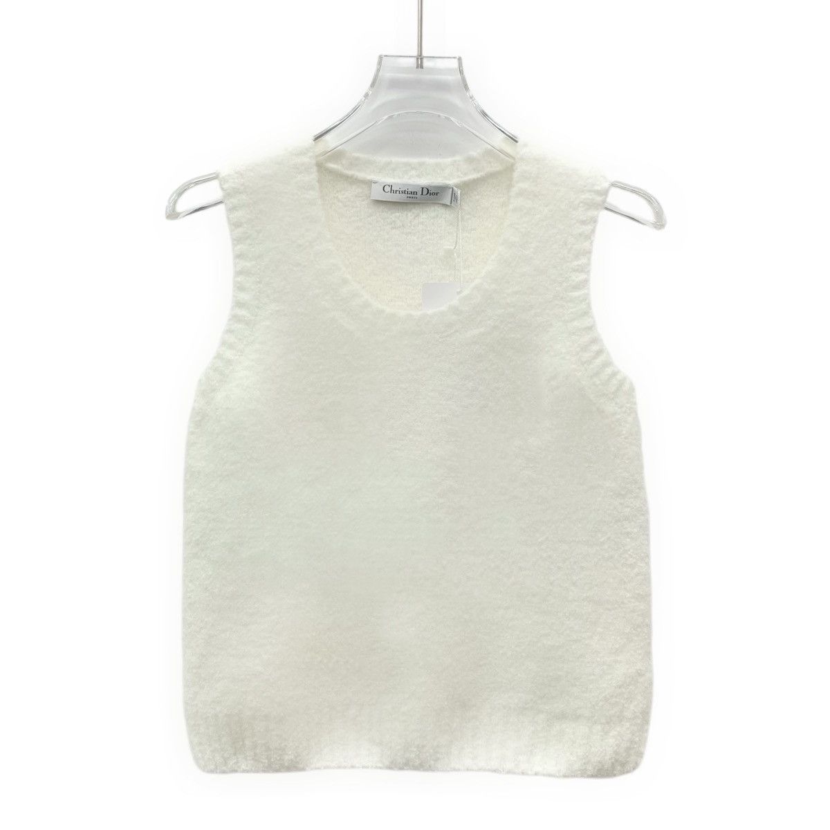 Dior Dior Off-white Wool Crew Neck Sleeveless Knit Vest K26WX Size XS / US 0-2 / IT 36-38 - 1 Thumbnail
