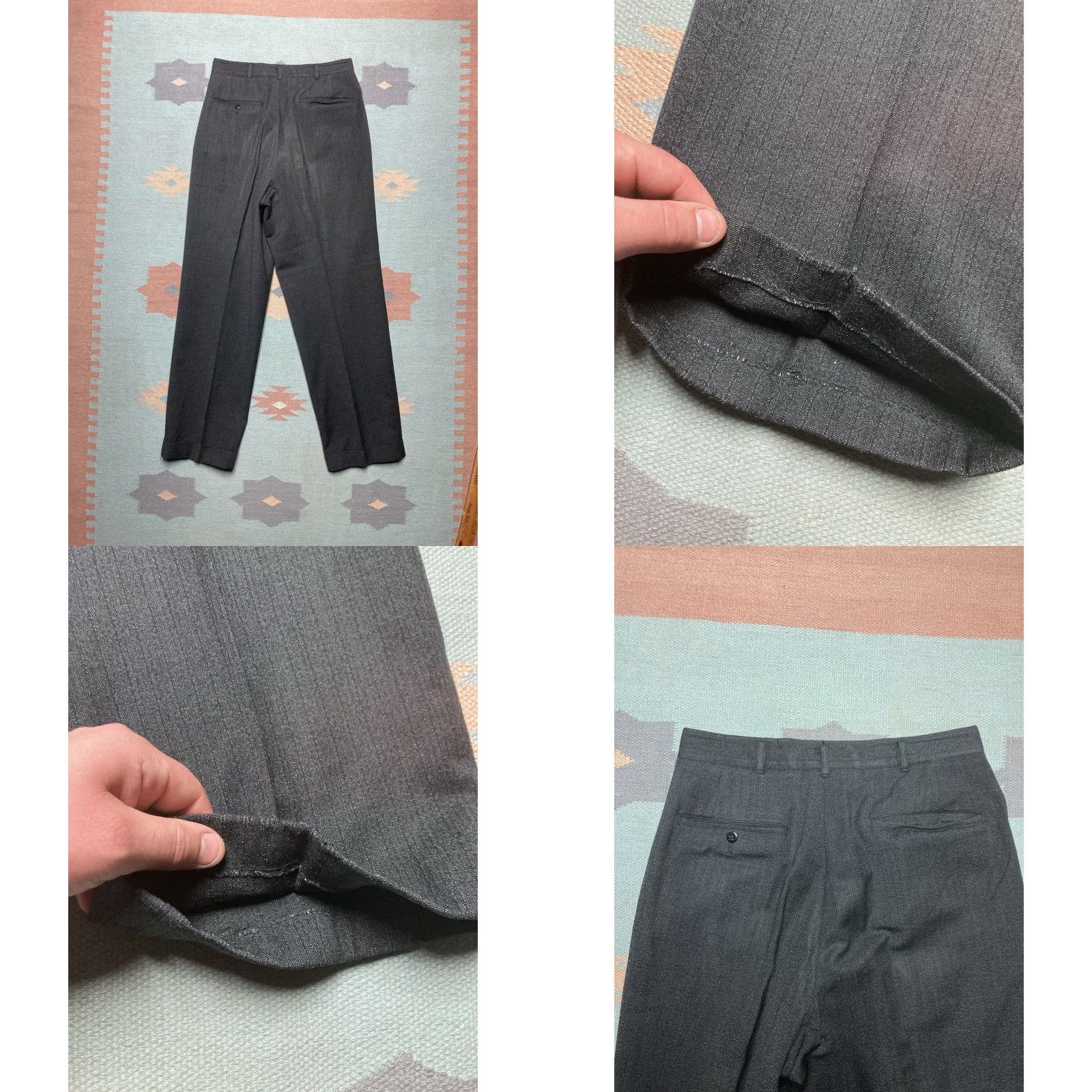 Vintage VINTAGE Richman Brothers 2 Piece Suit Single-Breasted Black 38 Mens Rockabilly 1950s Size 38R - 9 Thumbnail