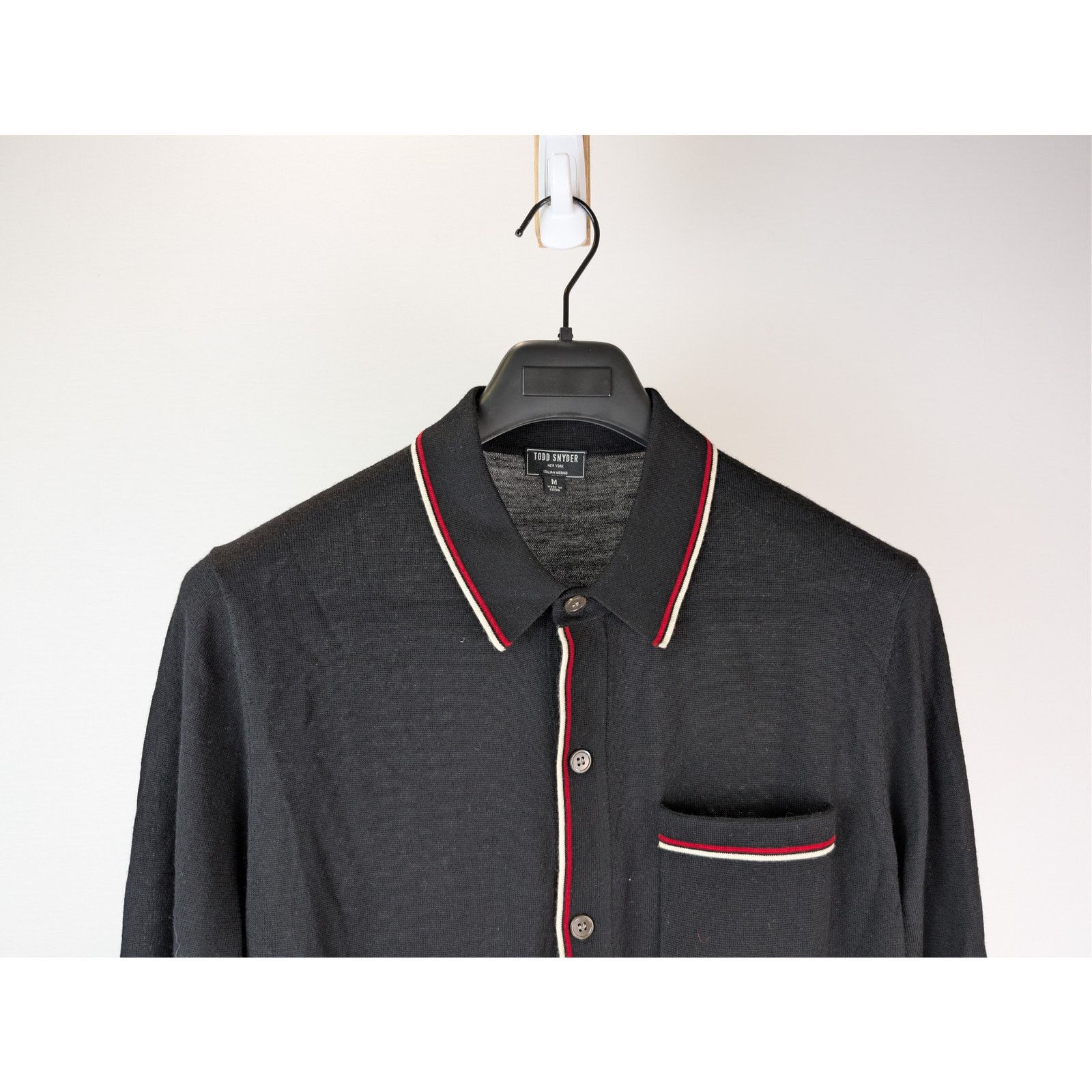 Todd Snyder o1rshd1 CC20 Long Sleeve Full Placket Tipped Polo Sweater Size US M / EU 48-50 / 2 - 3 Thumbnail