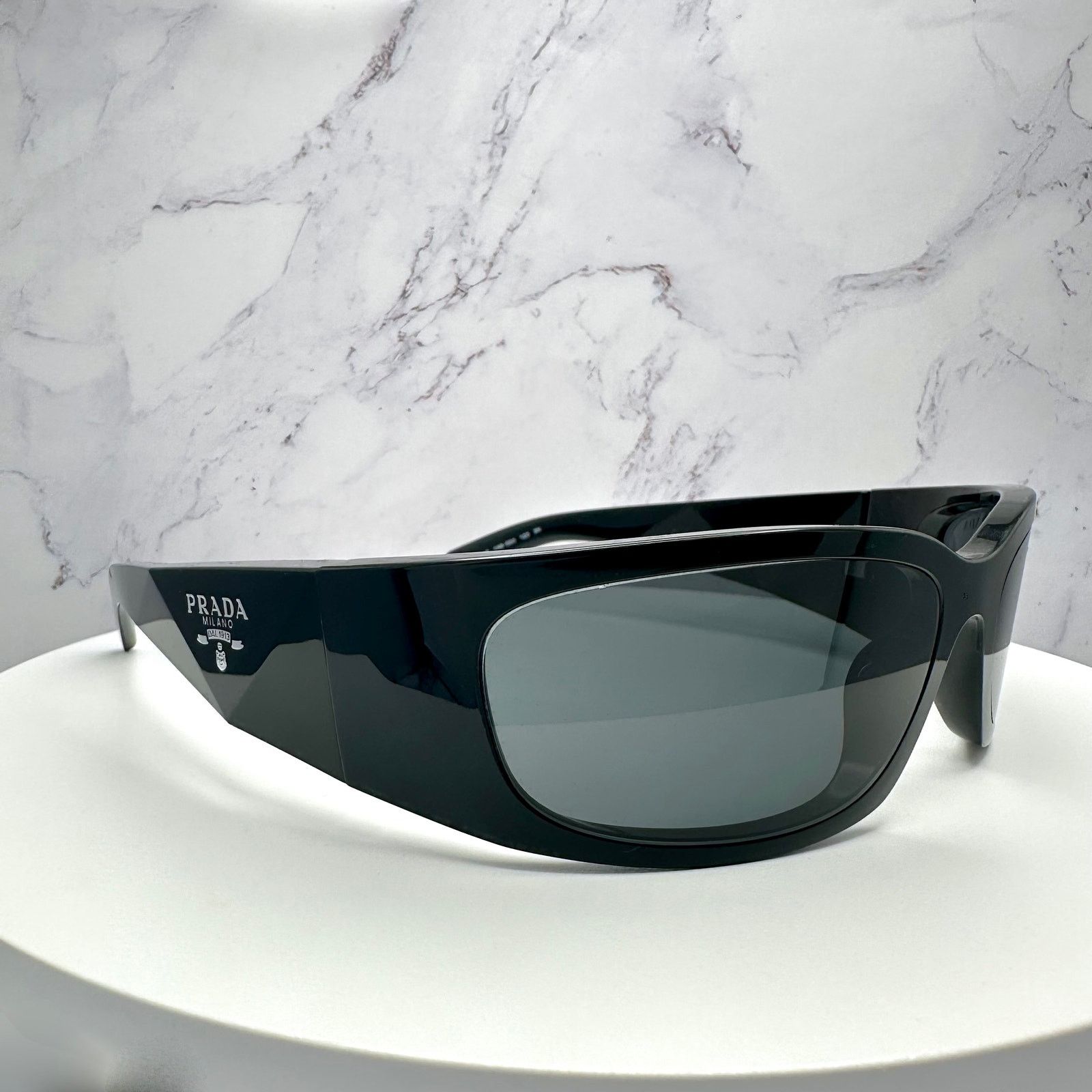 Prada New Prada Sunglasses Black Symbole Logo Wrap Size ONE SIZE - 3 Thumbnail