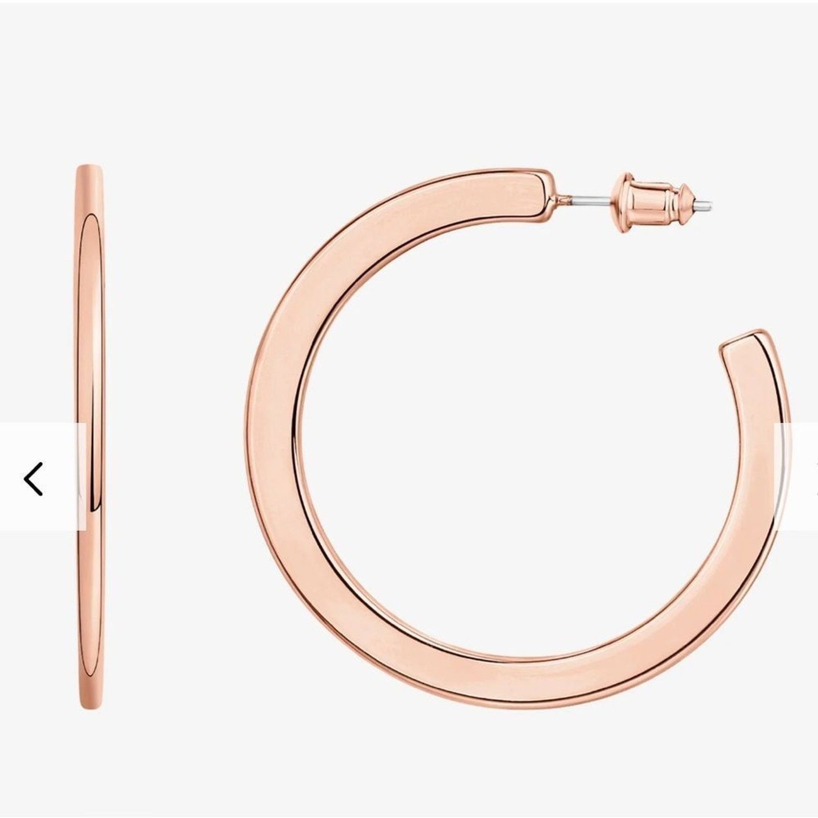 Vintage NWB PAVOI 14K Rose Gold Plated Infinity Hoop Earrings 4mm Size ONE SIZE - 6 Thumbnail