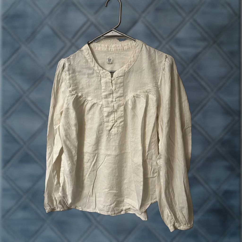 Gap VINTAGE Gap Tunic M White Henley Popover Lagenlook BOHO Size M / US 6-8 / IT 42-44 - 1 Thumbnail