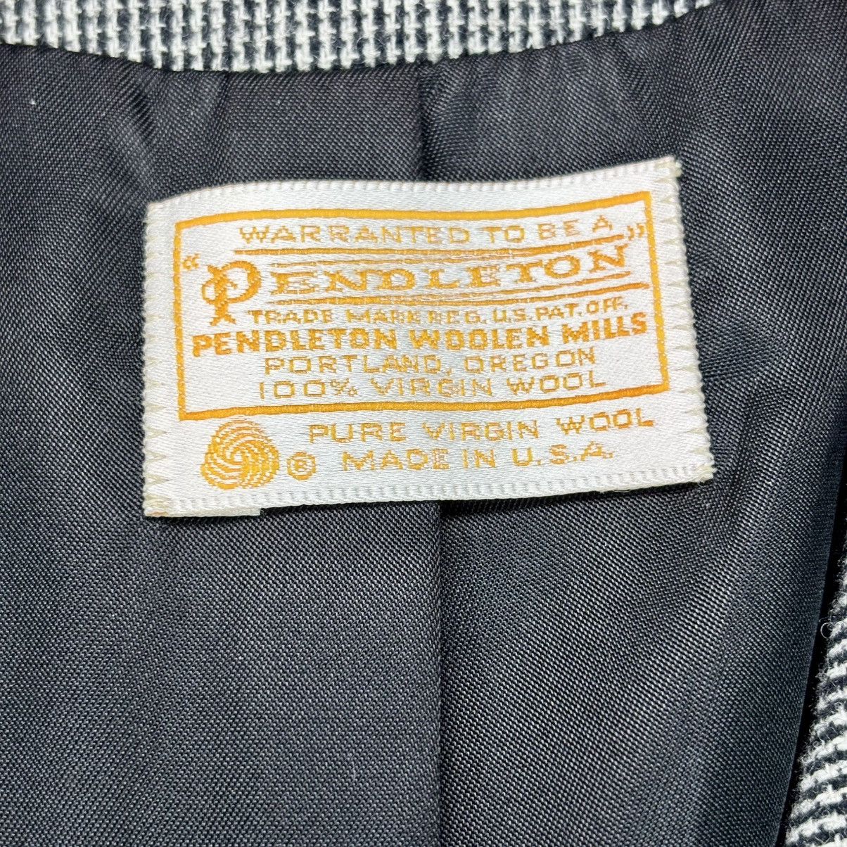 Pendleton Vintage Pendleton Blazer Womens 6 Black Plaid Houndstooth Size L / US 10 / IT 46 - 2 Thumbnail