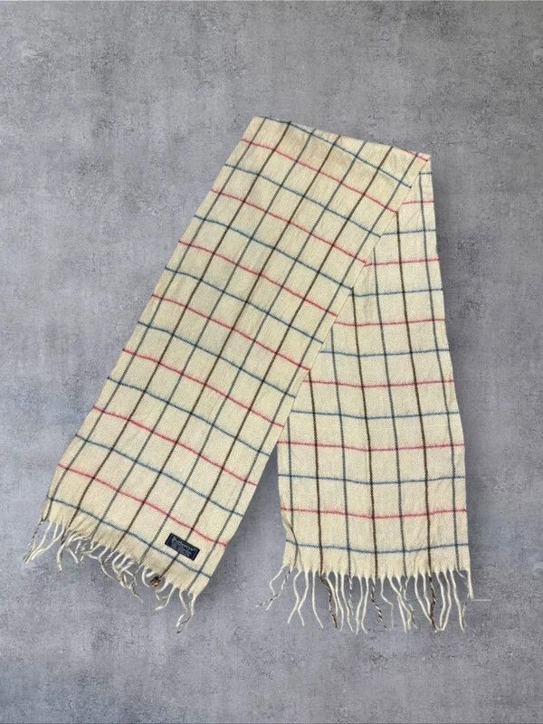 Burberry Vintage Burberry scarf cream beige pattern wool Size ONE SIZE - 3 Thumbnail