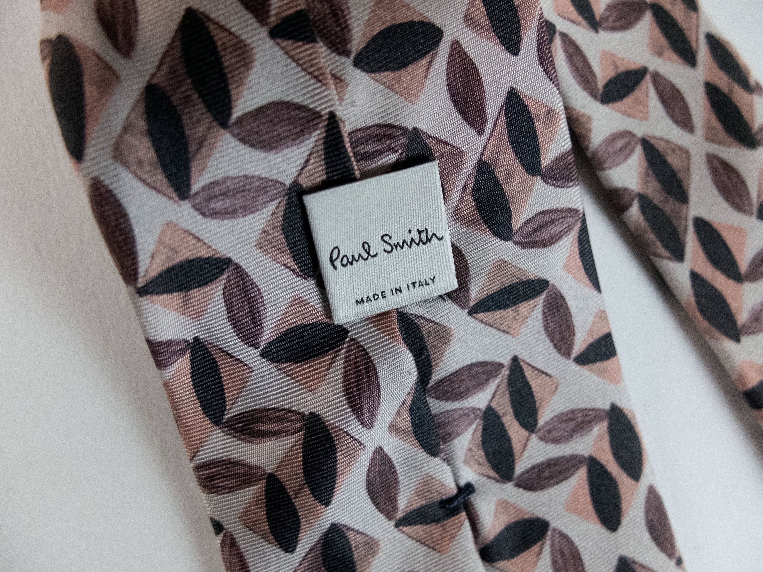 Paul Smith PAUL SMITH beige lightweight leaf motif silk tie authentic Size ONE SIZE - 4 Thumbnail