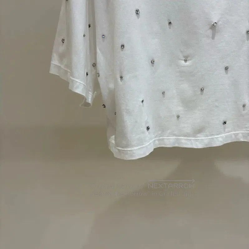 Miu Miu Miu Miu White Graphic Logo Cropped T-Shirt . Size XS / US 0-2 / IT 36-38 - 5 Thumbnail