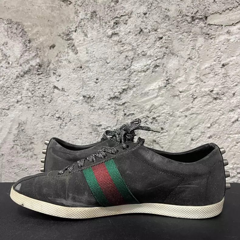 Gucci Gucci Black Sneakers with Green and Red Stripe-2505 Size US 8.5 / EU 41-42 - 5 Thumbnail