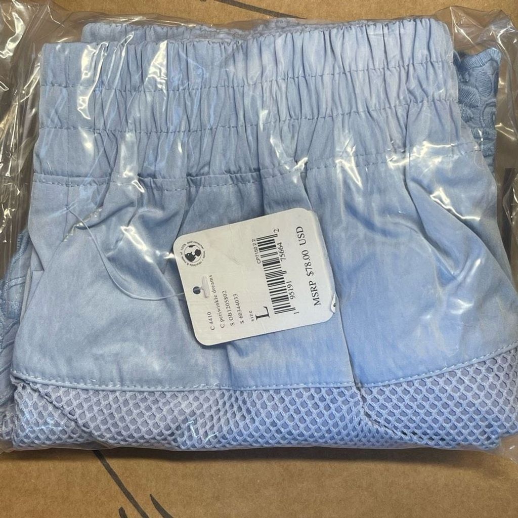 Free People Lace Trim Blue Mesh Shorts Womens Free People Size Large New Size 32" / US 10 / IT 46 - 6 Thumbnail