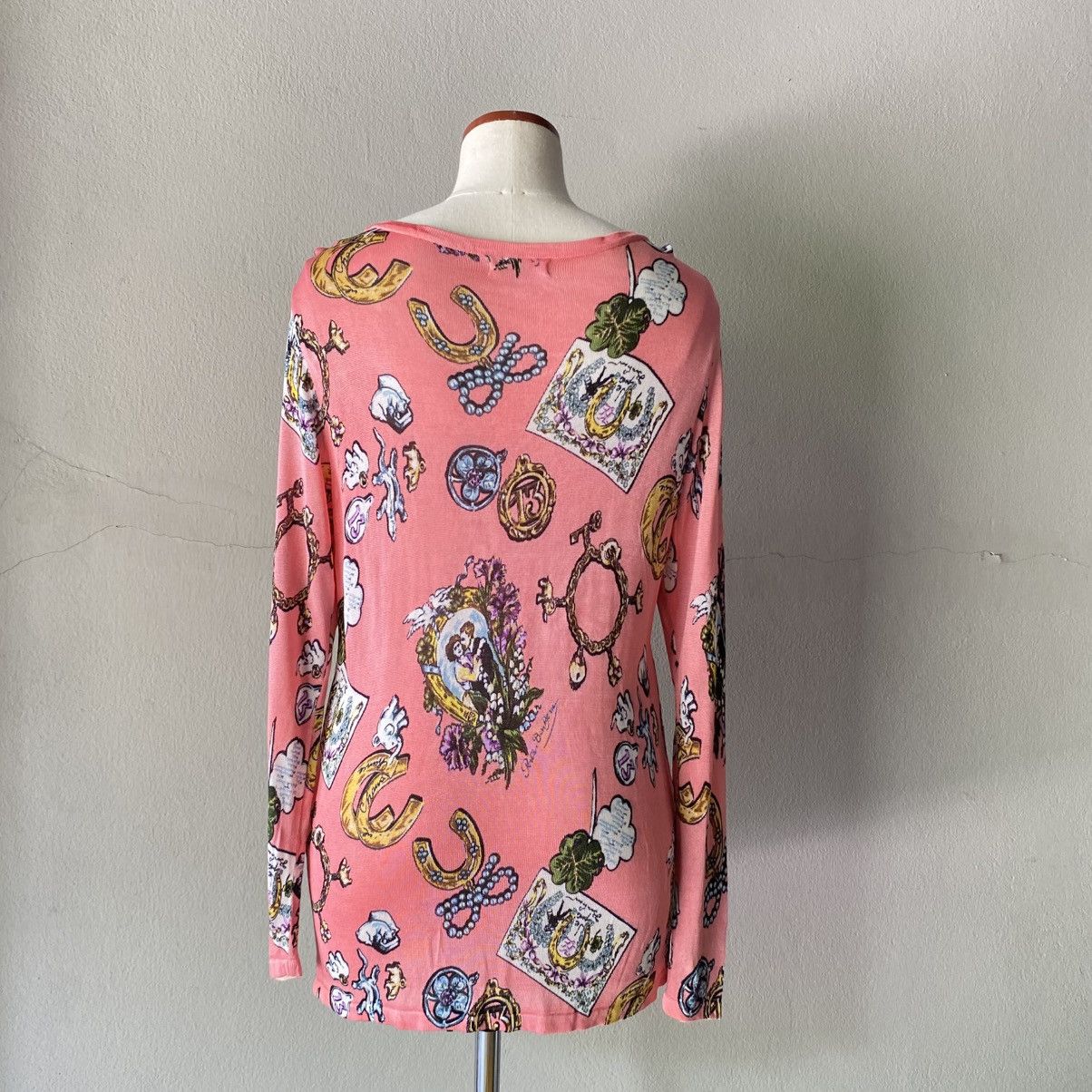 Karl Lagerfeld Karl Lagerfeld Pink Graphic Print Long Sleeve Top Size S / US 4 / IT 40 - 18 Thumbnail