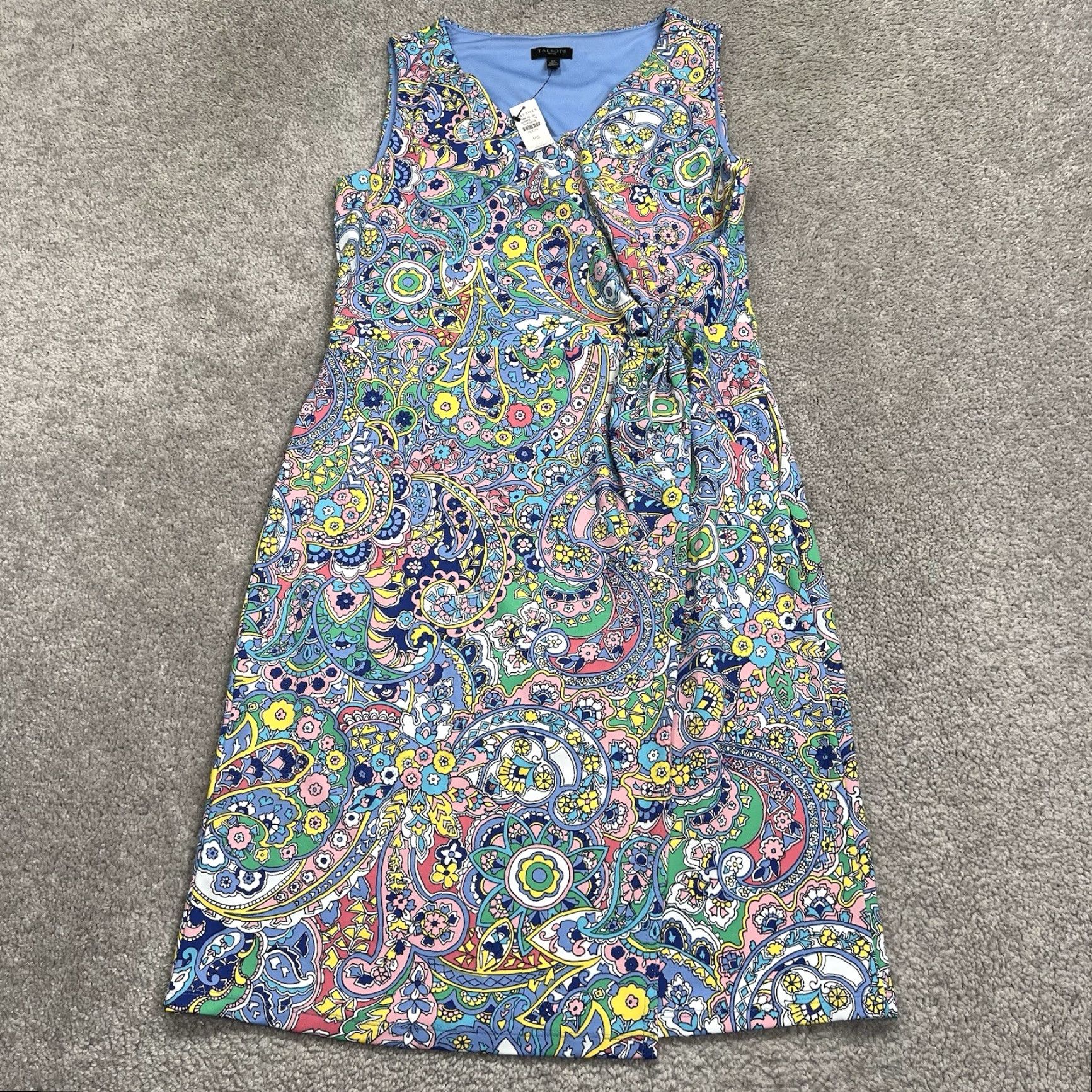 Talbots VINTAGE? No — Talbots Shift Dress Women’s Petite Small SP Faux Wrap Paisley Floral Print NWT Blue Yellow Green Pink NWT Size S / US 4 / IT 40 - 2 Thumbnail