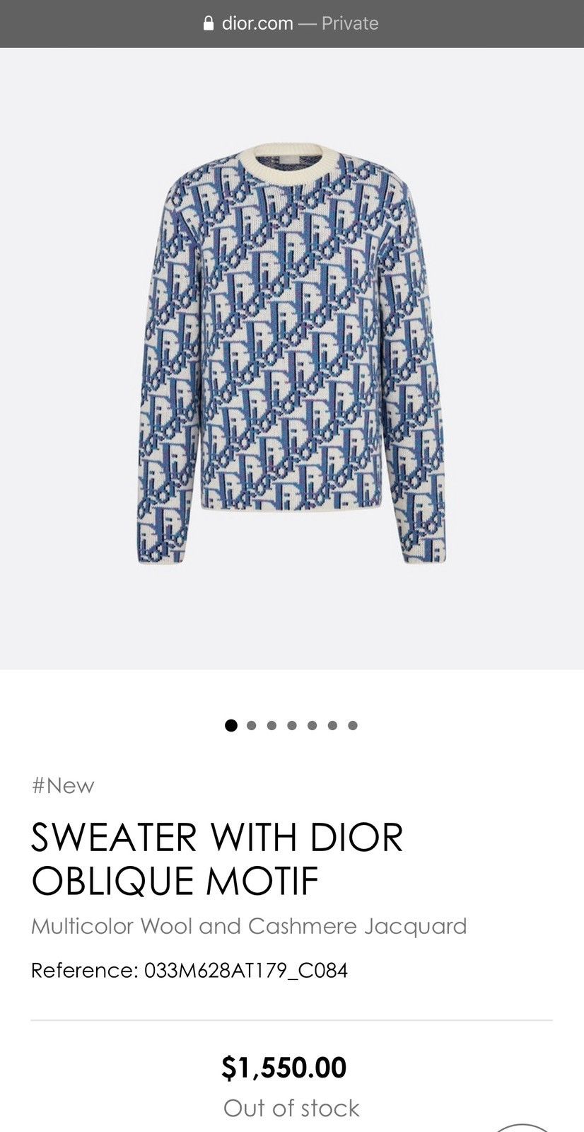 Dior × Stussy Dior x Shawn Stüssy Oblique Sweater Size US XXL / EU 58 / 5 - 12 Thumbnail