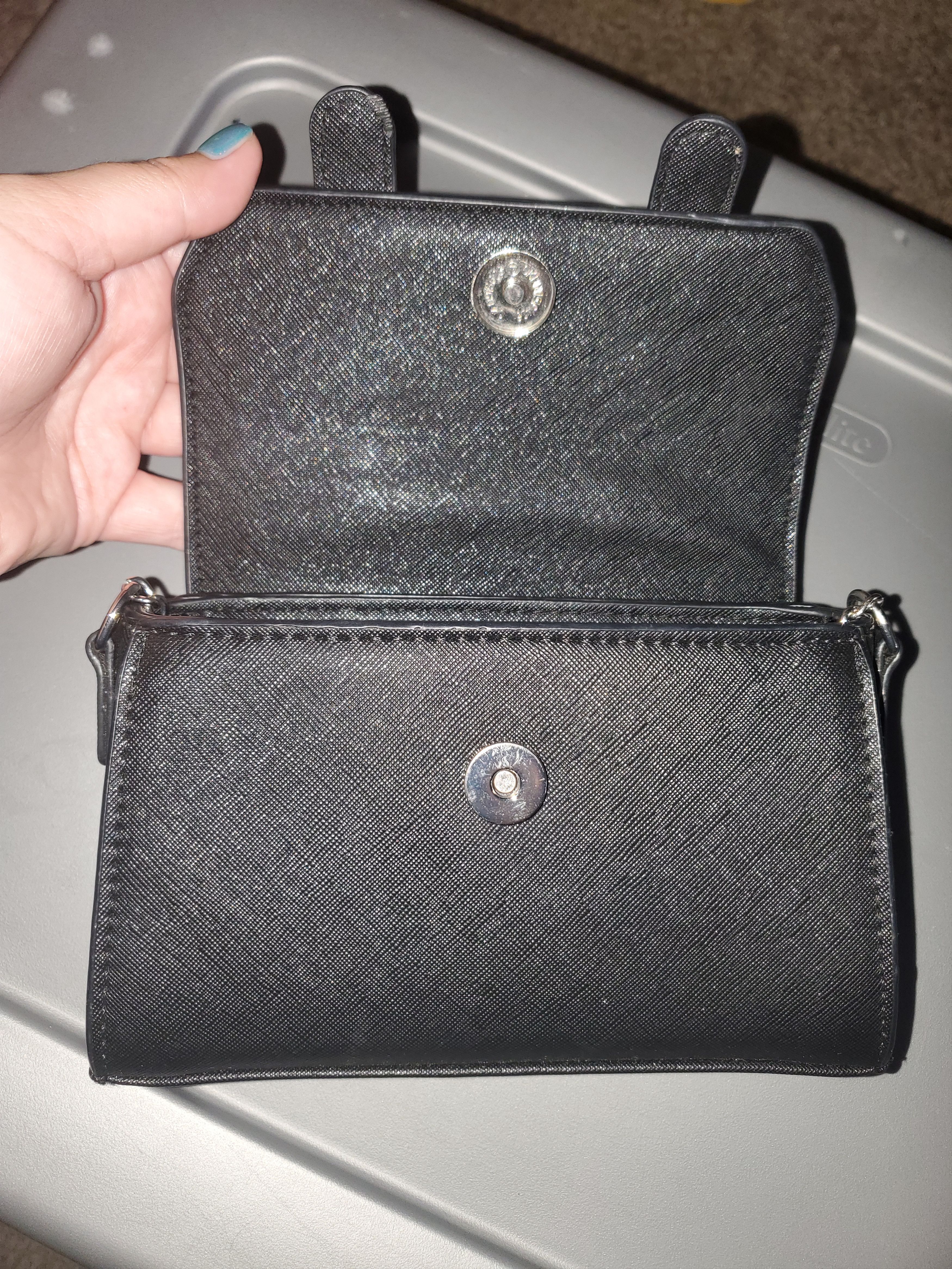 Other *NWOT* Black Vegan Leather Mini Handbag/Crossbody Purse Size ONE SIZE - 7 Thumbnail