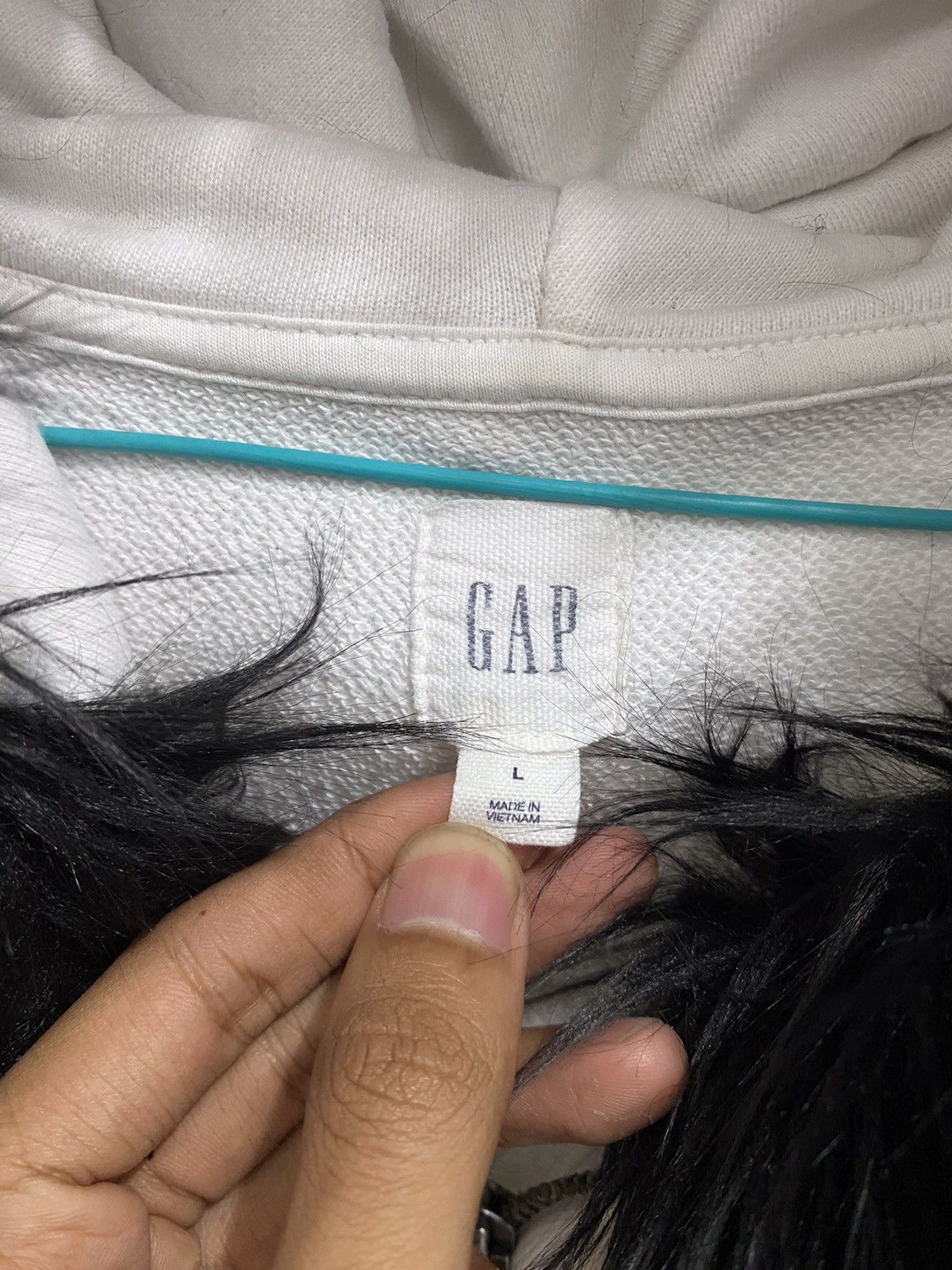 Gap 💥Big Flag💥GAP Fur Zipper Hoodie Size US L / EU 52-54 / 3 - 9 Thumbnail