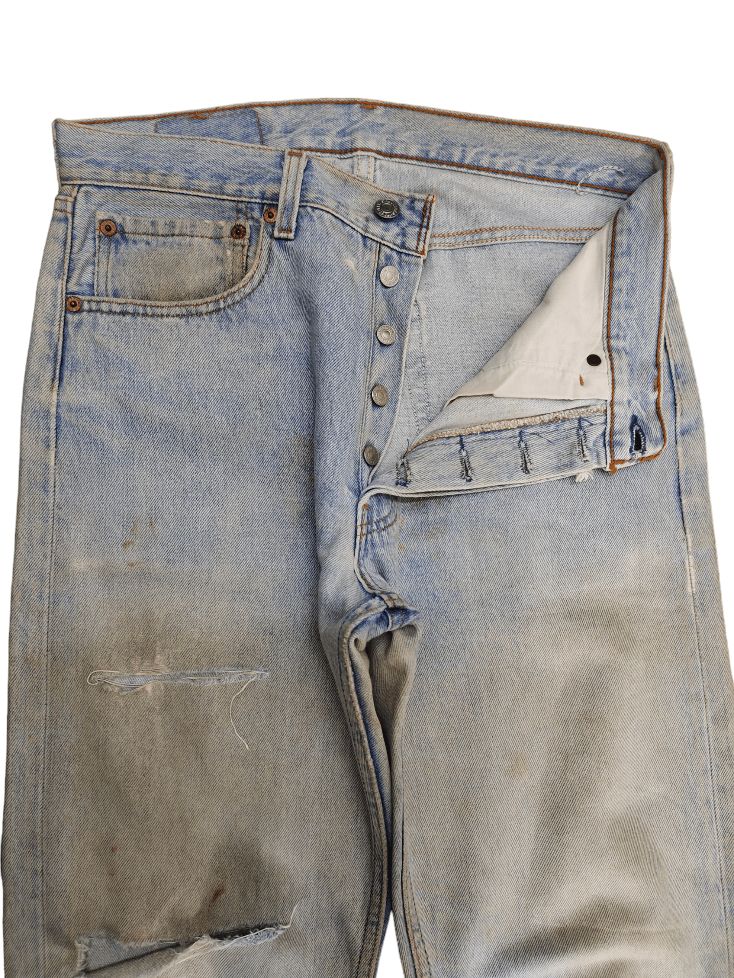 Levi's Vintage 90s Levis 501 Distress Rusty Faded Denim Jeans Size US 31 - 10 Thumbnail