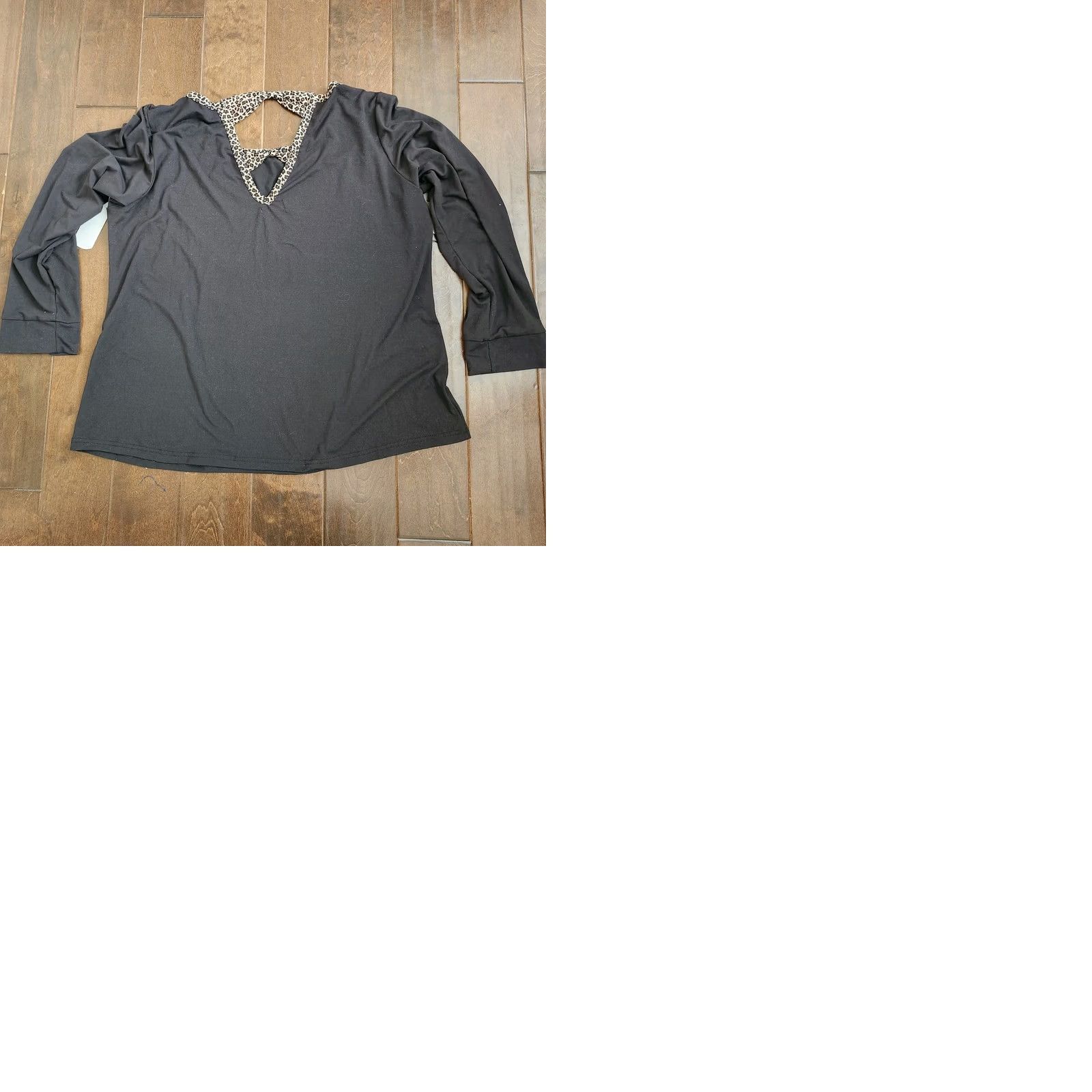 Vintage Daisy Fuentes Bow Back Top Shirt 2X Womens Black Leopard Trim Long Sleeve Bow Back Knit Polyester Blend Casual Party/Cocktail Formal Size XXL / US 16-18 / IT 52-54 - 11 Thumbnail