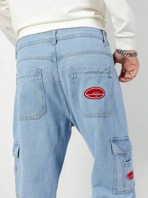 Jean Kirari x Maki Cargo Pocket Denim Jeans Straight fit Size US 32 / EU 48 - 4 Thumbnail