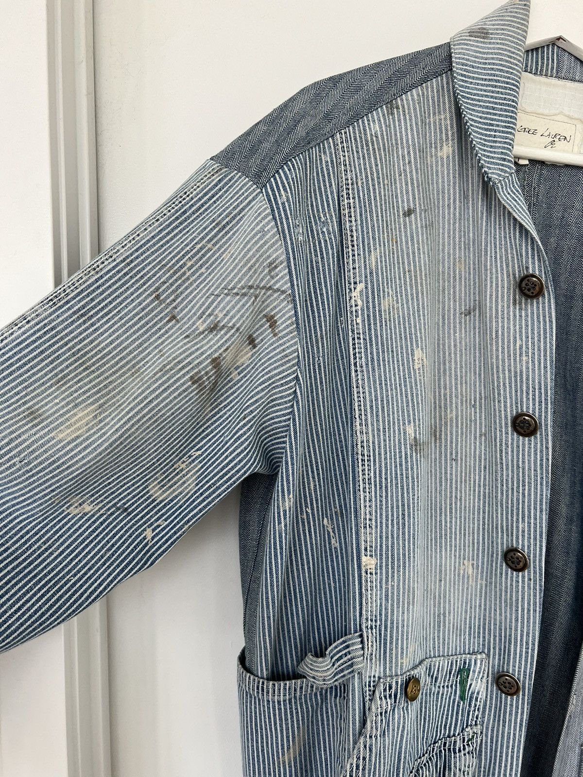 Greg Lauren Greg Lauren Denim Engineer Herringbone Shawl Boxy Jacket Size US S / EU 44-46 / 1 - 10 Thumbnail