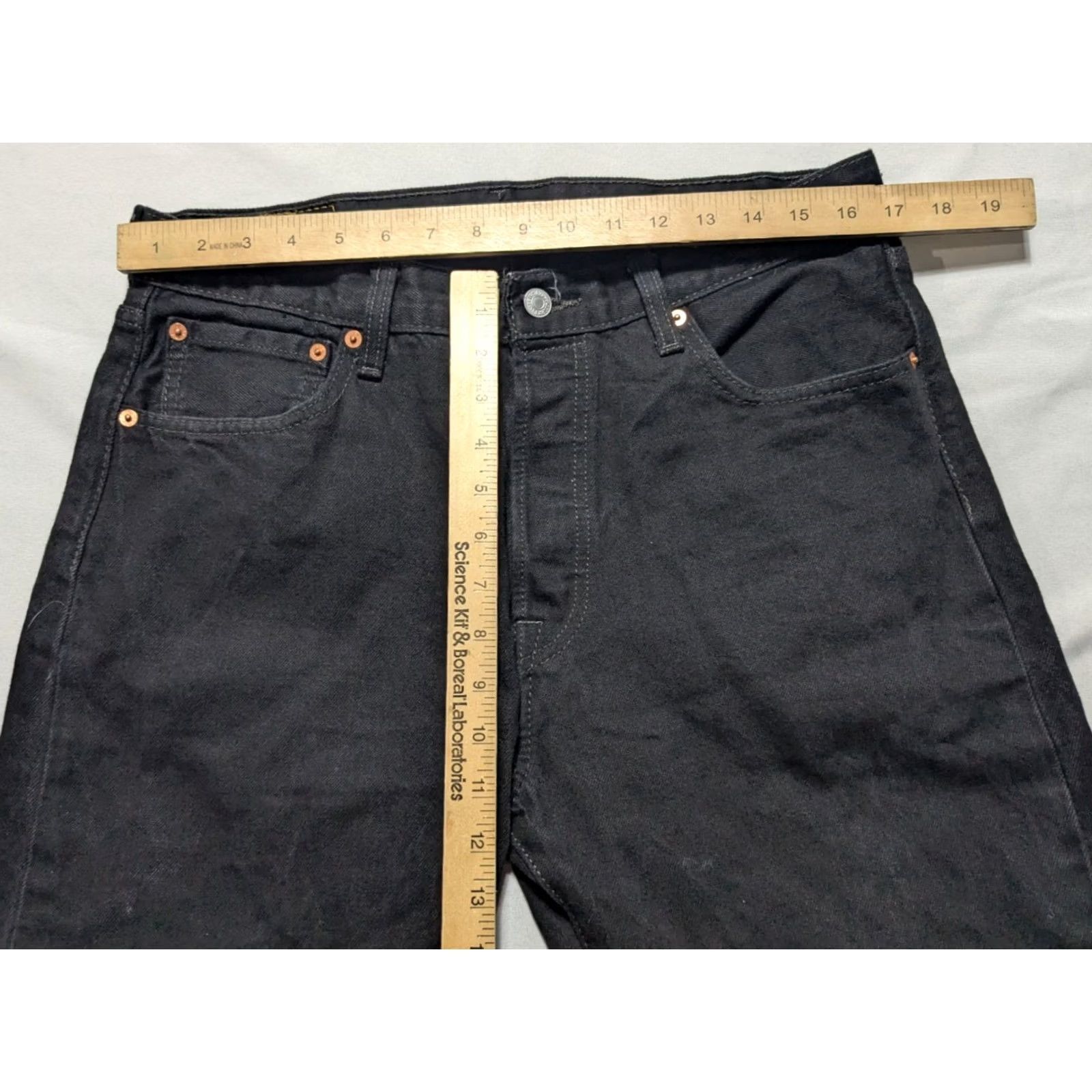 Levi's LEVIS 501 Original Fit - Men 34X32 Black Button-Fly Denim Jeans Shirt? Size US 34 / EU 50 - 7 Thumbnail