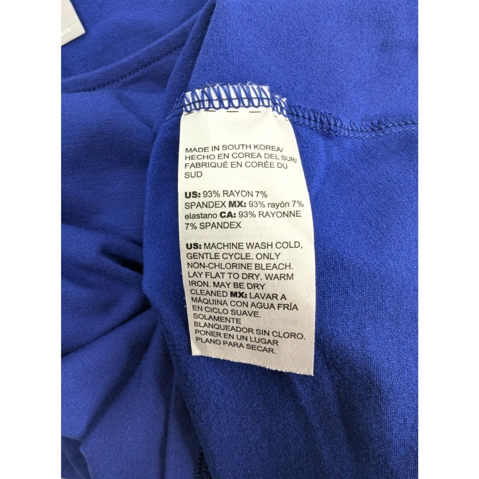 Vintage Chico's Shirt Tunic Top Women Blue Wedge Short Sleeve Round Neck Pullover Knit Rayon Blend 1 Medium Size M / US 6-8 / IT 42-44 - 7 Thumbnail