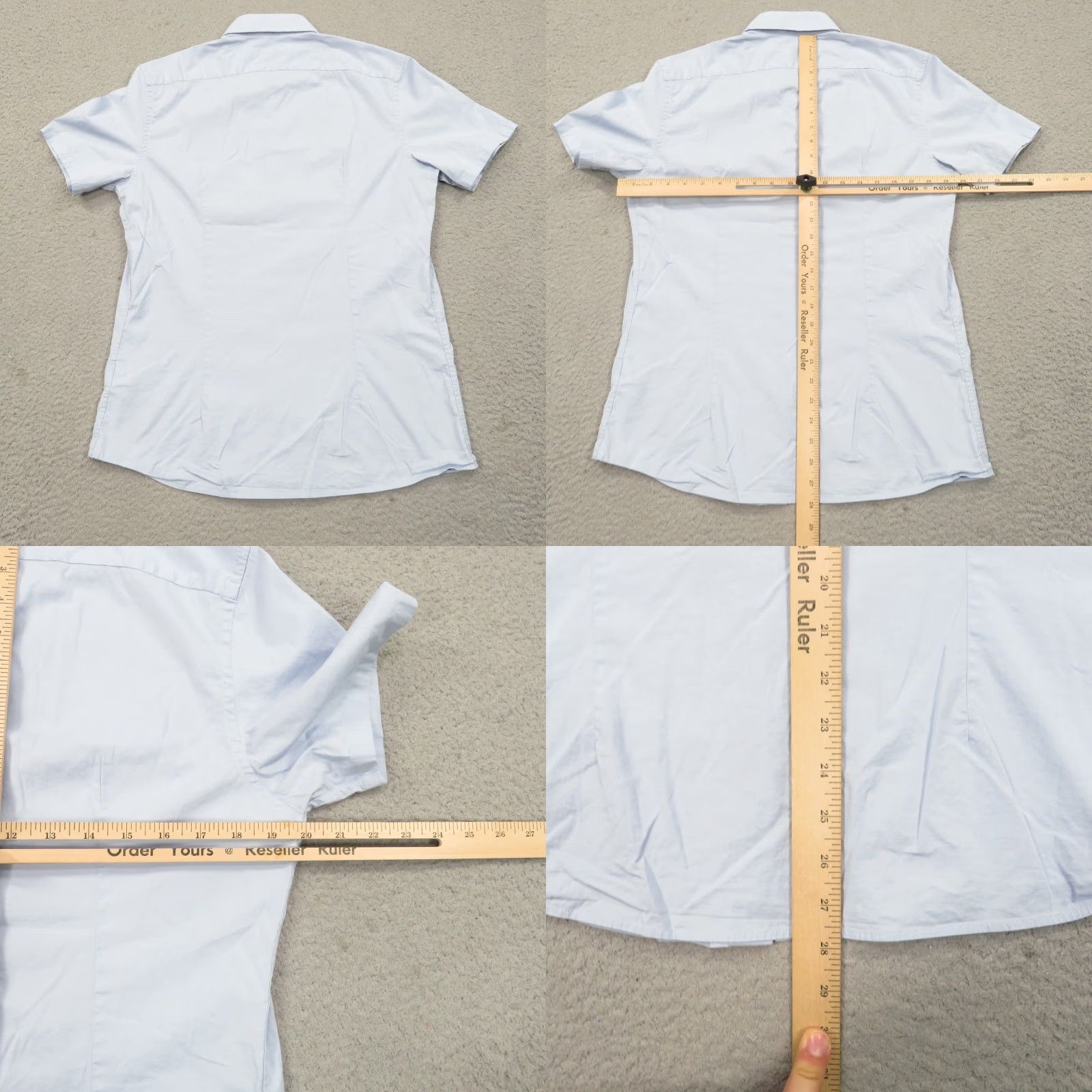Reiss REISS Shirt Men Large Slim Fit Light Blue Short Sleeve Button Up Poplin Redmayne Size US L / EU 52-54 / 3 - 8 Thumbnail