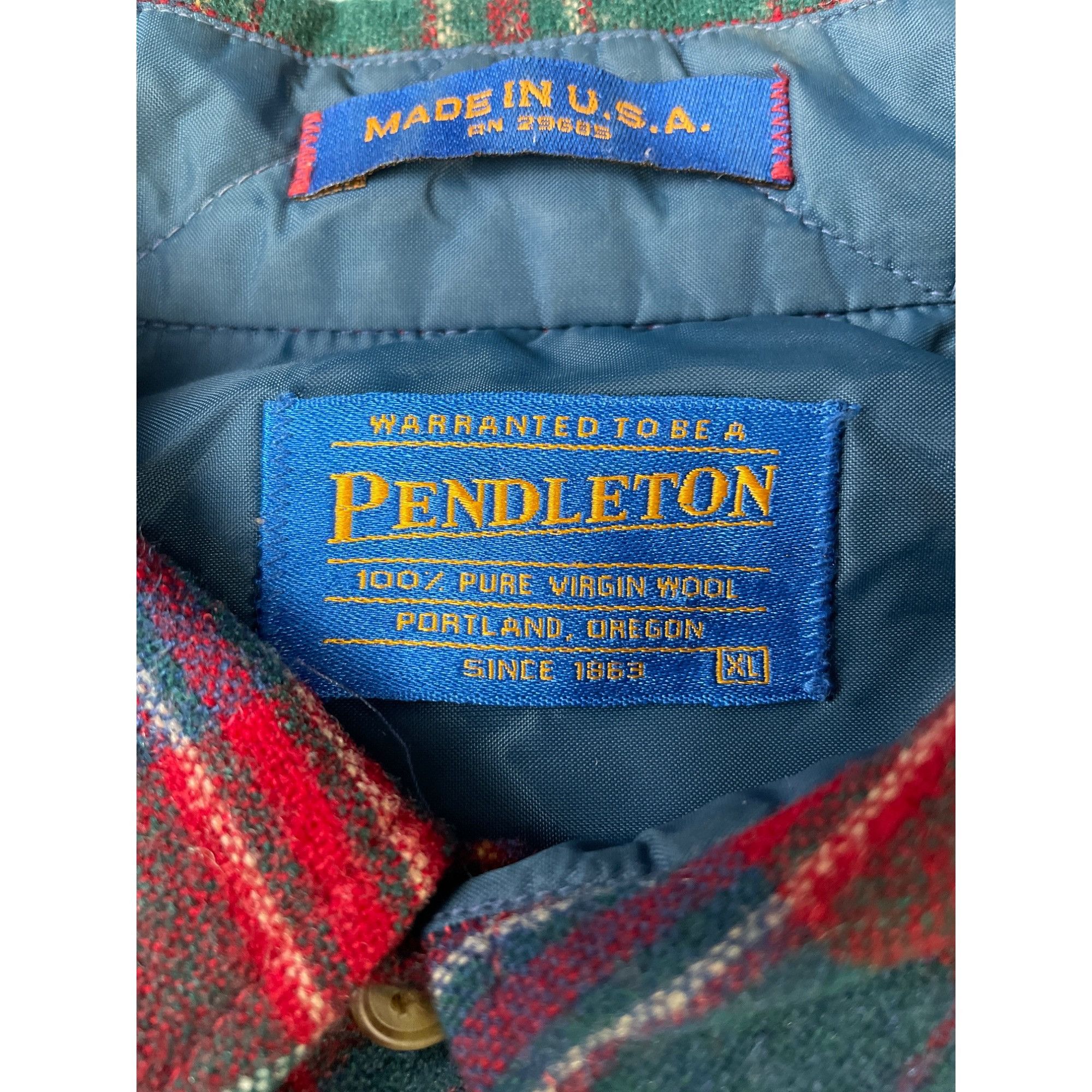 Pendleton Pendleton Men's Red Plaid Wool Long Sleeve Button up Shirt X Size US XL / EU 56 / 4 - 7 Thumbnail