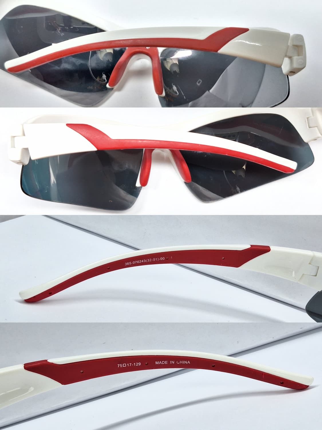 Other VINTAGE 2000s Y2K White & Red Sporty Goggle Sunglasses Size ONE SIZE - 2 Thumbnail