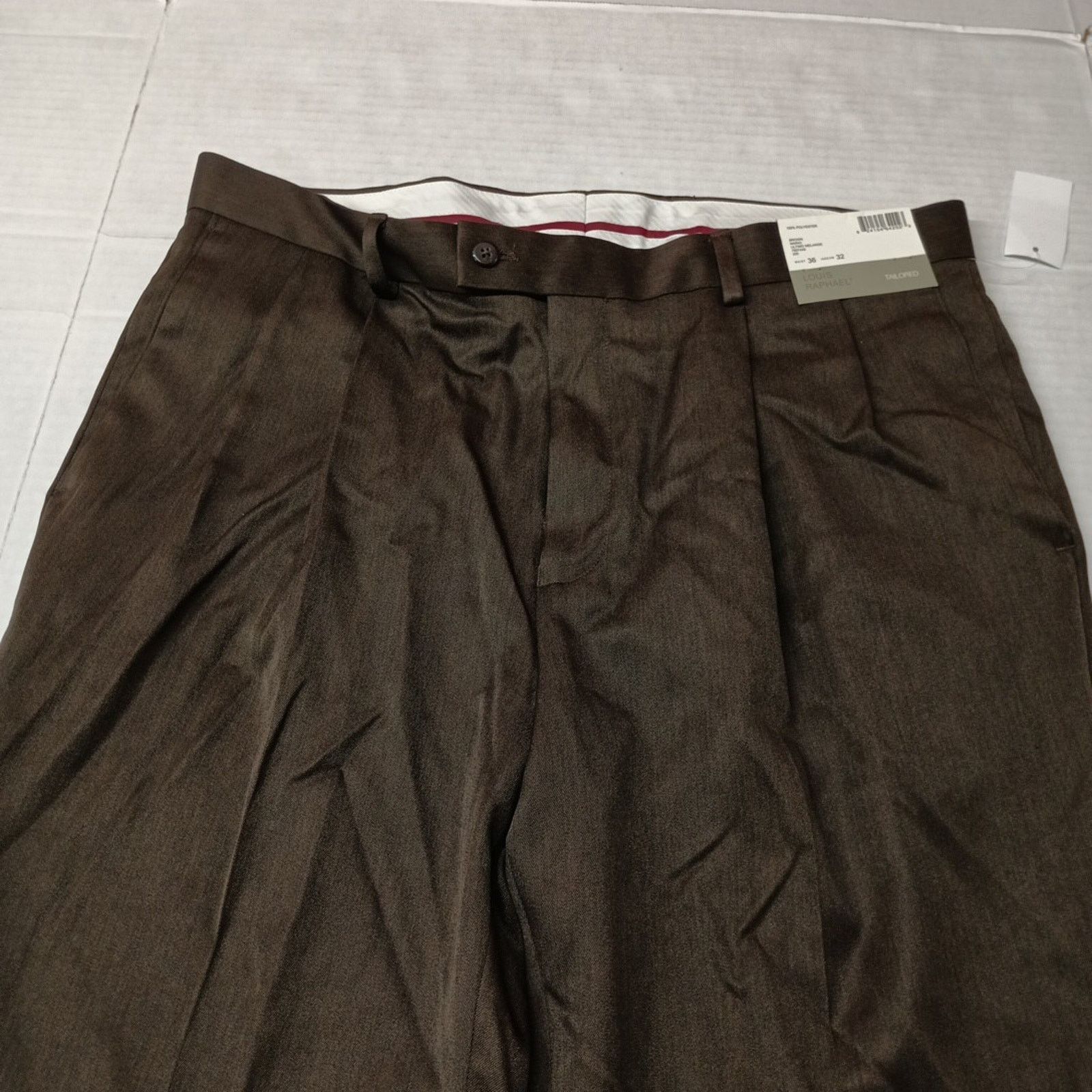 Other Louis Raphael Tailored Men's Dress Pants 36x32 Brown Pleated Size US 36 / EU 52 - 4 Thumbnail