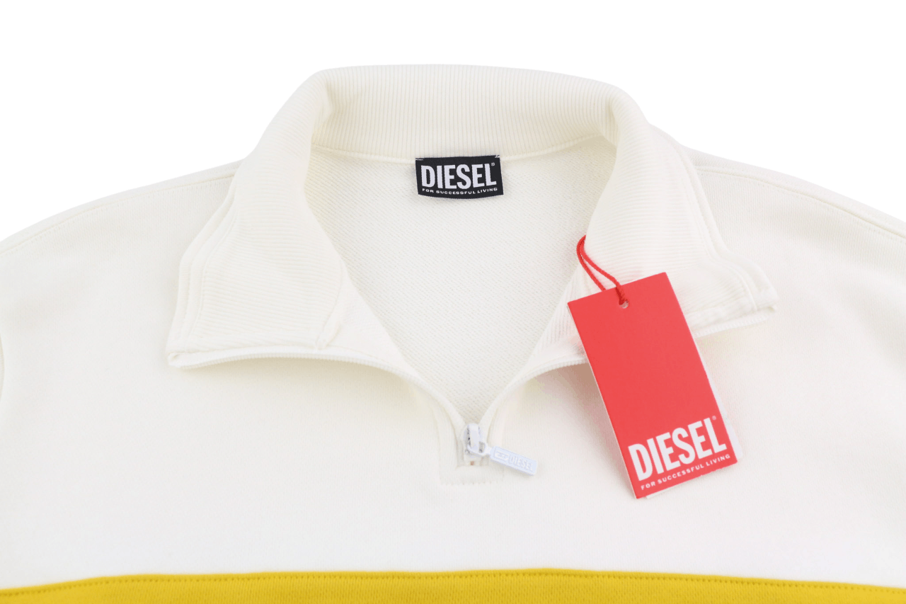 Diesel S-SAINT-DIVISION M White Half Zip Sweatshirt 40098 Size US M / EU 48-50 / 2 - 4 Thumbnail