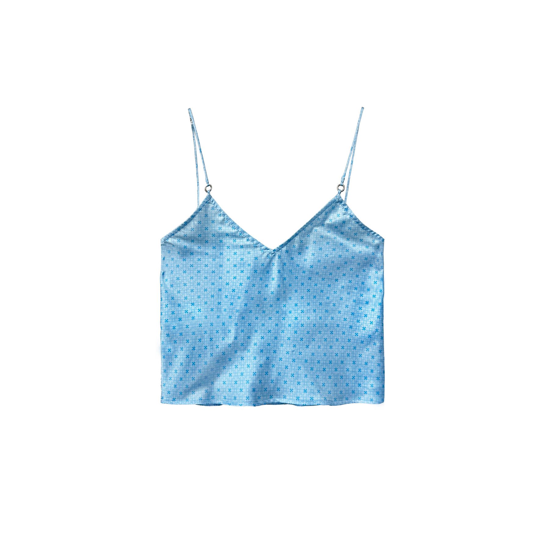 Chrome Hearts Chrome Hearts Blue Tonal Monogram Cross Pattern Silk Tanktop Size M / US 6-8 / IT 42-44 - 1 Thumbnail