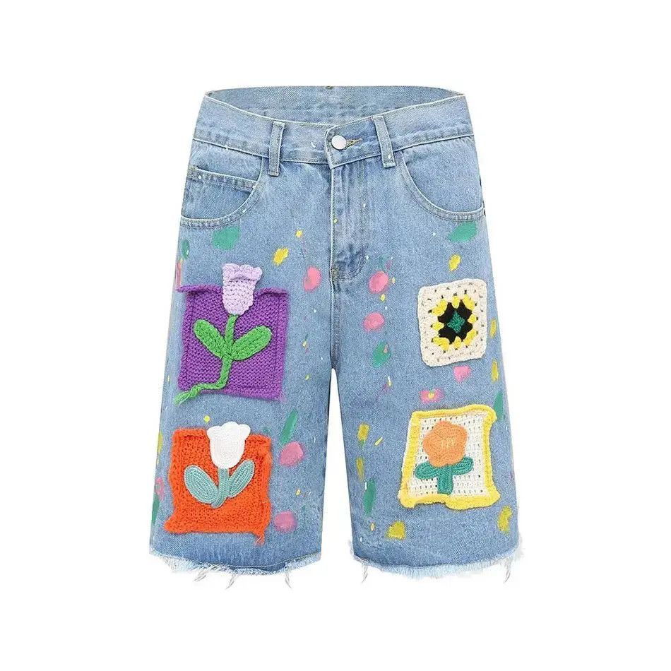 Japanese Brand Graffiti style denim shorts baggy in vibe style cargo y2k Size US 30 / EU 46 - 4 Thumbnail