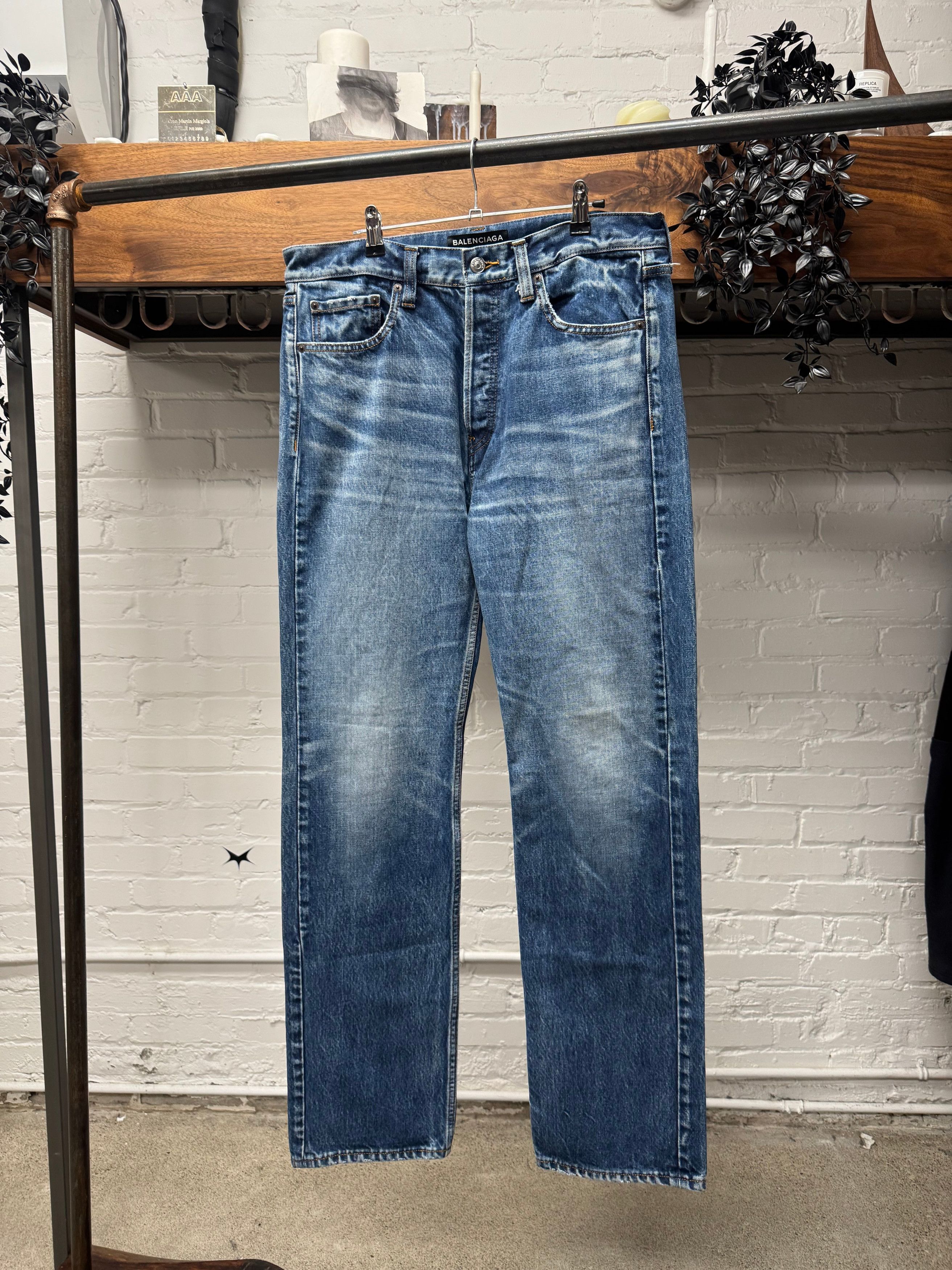 Balenciaga Balenciaga ‘Washed Blue’ Faded Bootcut Denim Size US 32 / EU 48 - 1 Thumbnail
