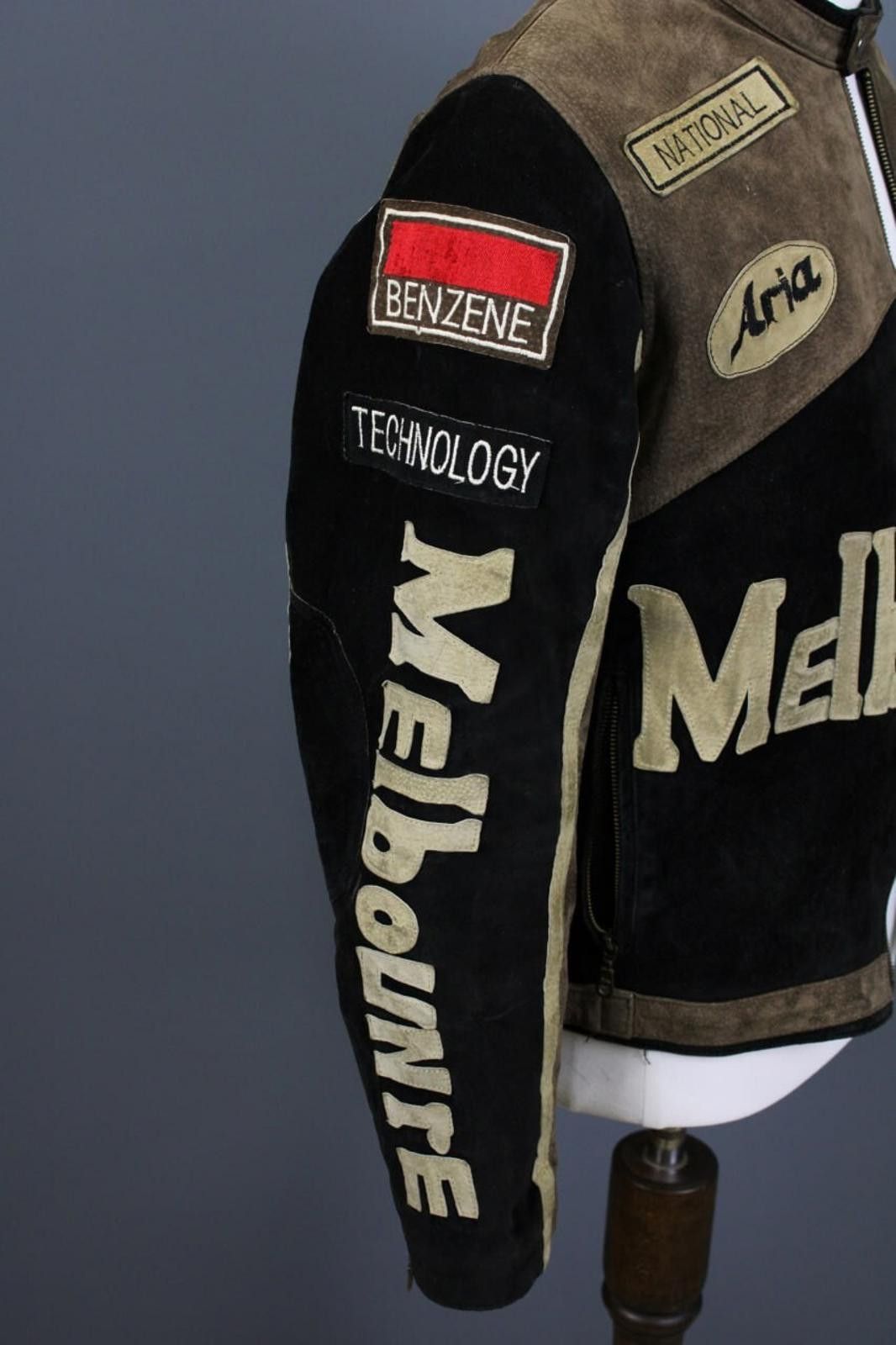 Designer Melbourne Racing Benzene Leather Biker Jacket Size 48 Size US M / EU 48-50 / 2 - 7 Thumbnail