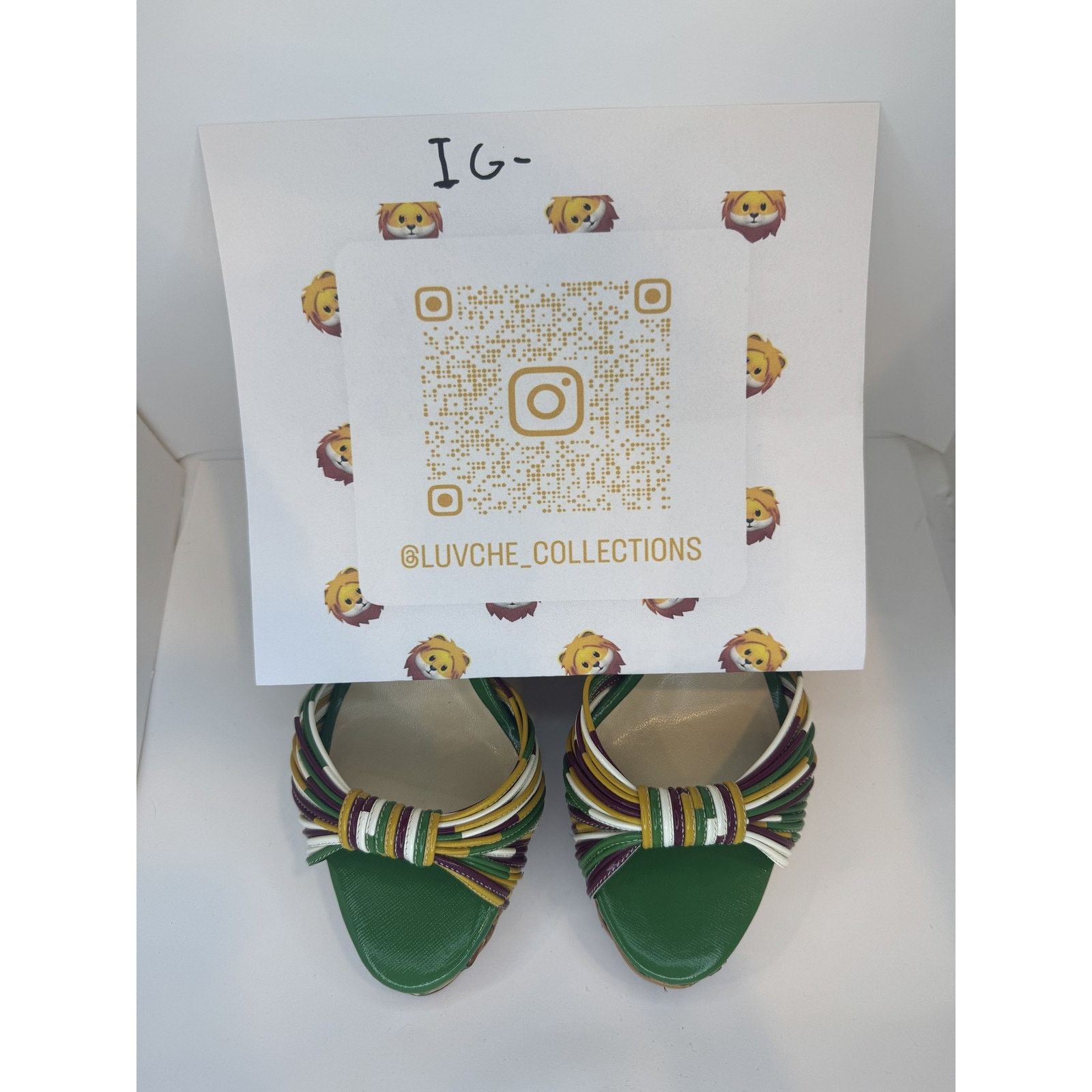 Dolce & Gabbana Dolce & Gabbana Shoes Green Wedge Sandals Raffia Multicolor Size US 8.5 / IT 38.5 - 6 Thumbnail