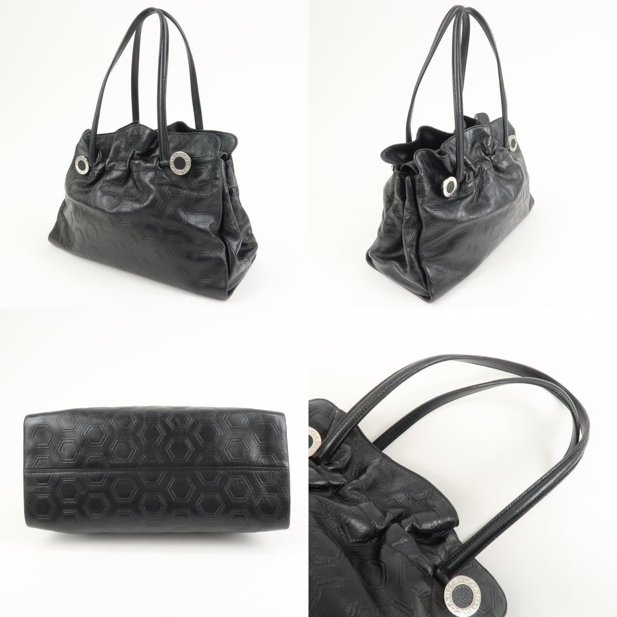 Bvlgari Bvlgari Twist Logo Calfskin Shoulder Bag Black Size ONE SIZE - 3 Thumbnail