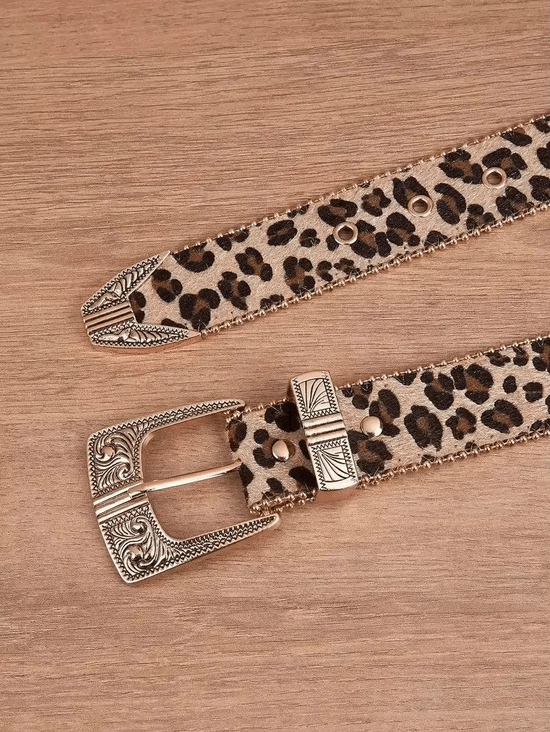 Japanese Brand 112 cm 2000s style leopard cheetah print belt Size ONE SIZE - 5 Thumbnail