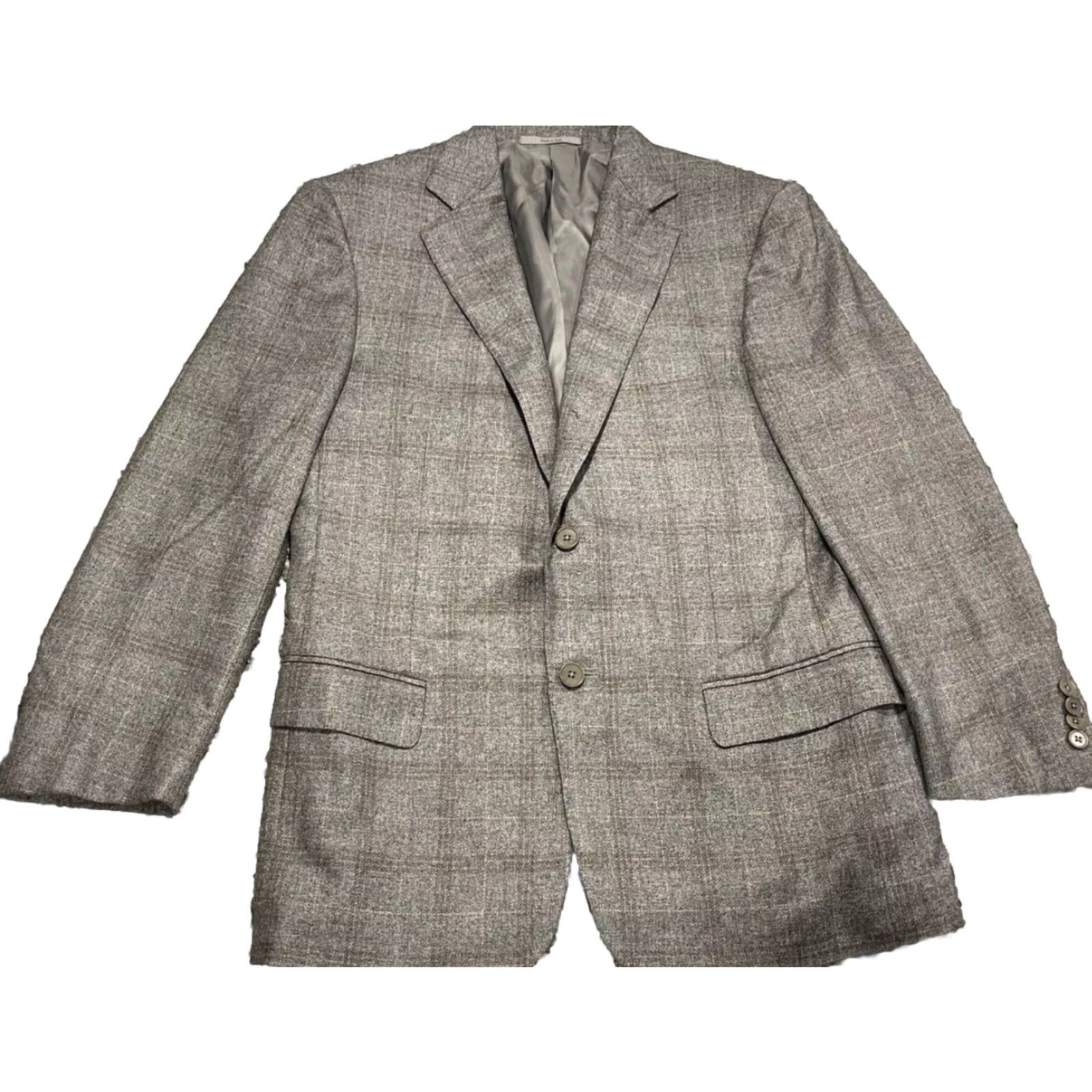 Ermenegildo Zegna ERMENEGILDO ZEGNA Blazer Jacket Plaid Windowpane Cashmere Silk Blend Multicolor 40R Men Size 40R - 2 Thumbnail